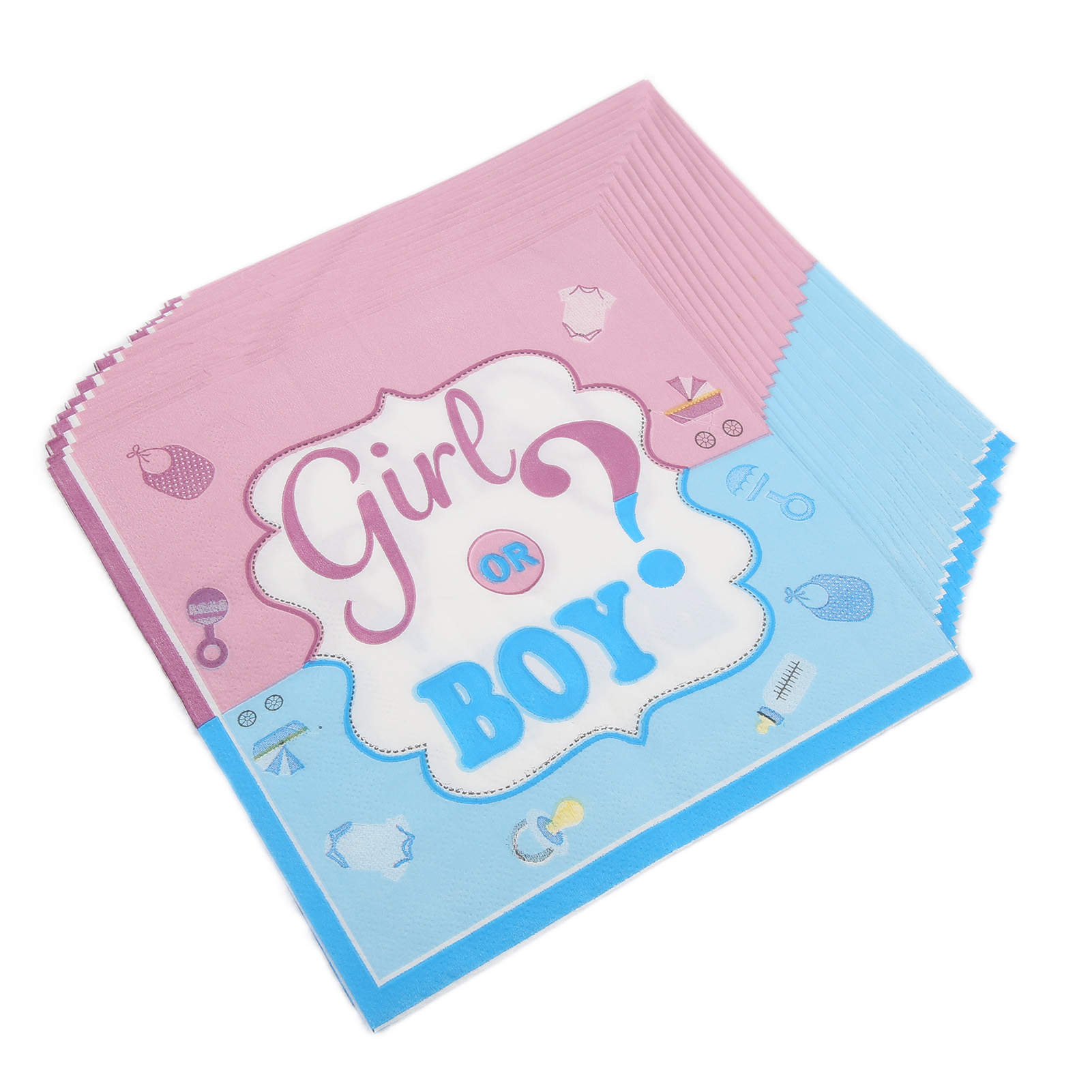 Set Mit 32 Papierservietten, Mädchen- Und Jungenmotive, Elegant, Strapazierfähig Und Hübsch, Ideal Für Babypartys.