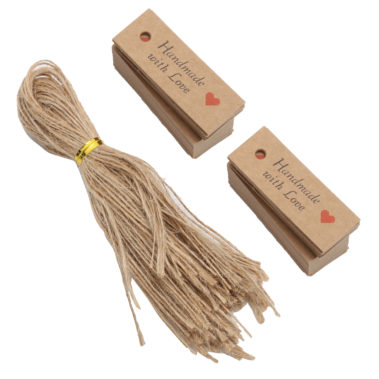 100 Geschenkanhänger Aus Kraftpapier, Ideal Zum Backen, Für Hochzeiten Und Partys, Mit Schnur.