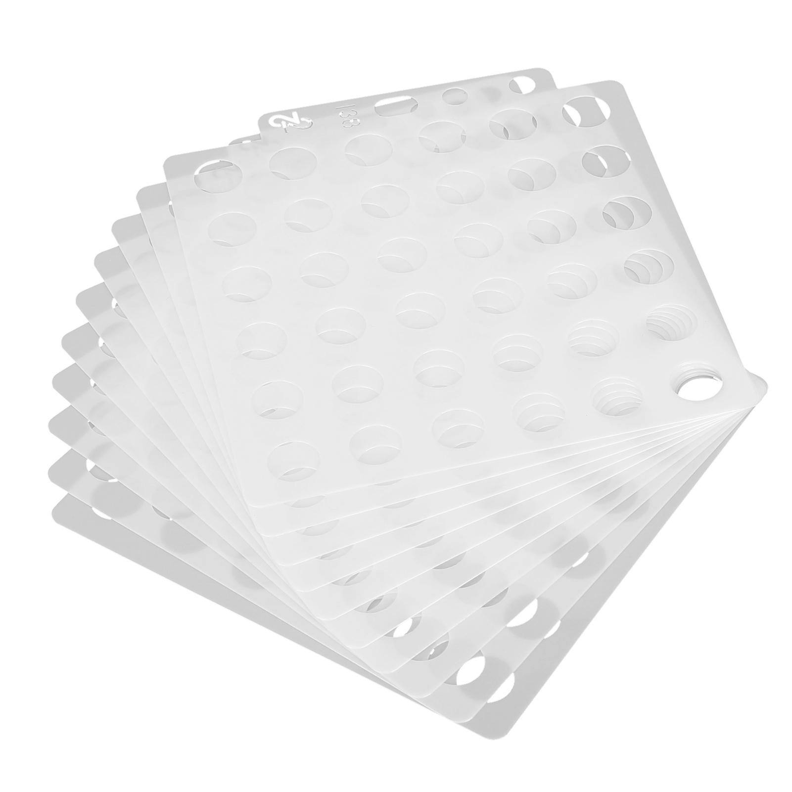 10 Hohle Punktschablonen Zum Malen, Aus Pet, Mit Hilfszeichenwerkzeugen.