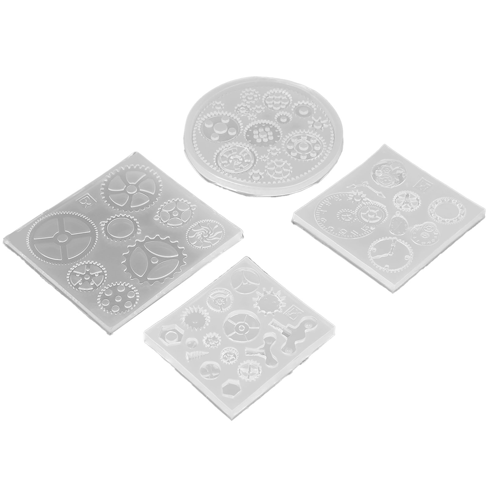 3d-silikonform In Zahnradform Für Schokoladen- Und Fondanttorten, Ideal Zur Herstellung Von Harzschmuck Und Anhängern. 4er-set.