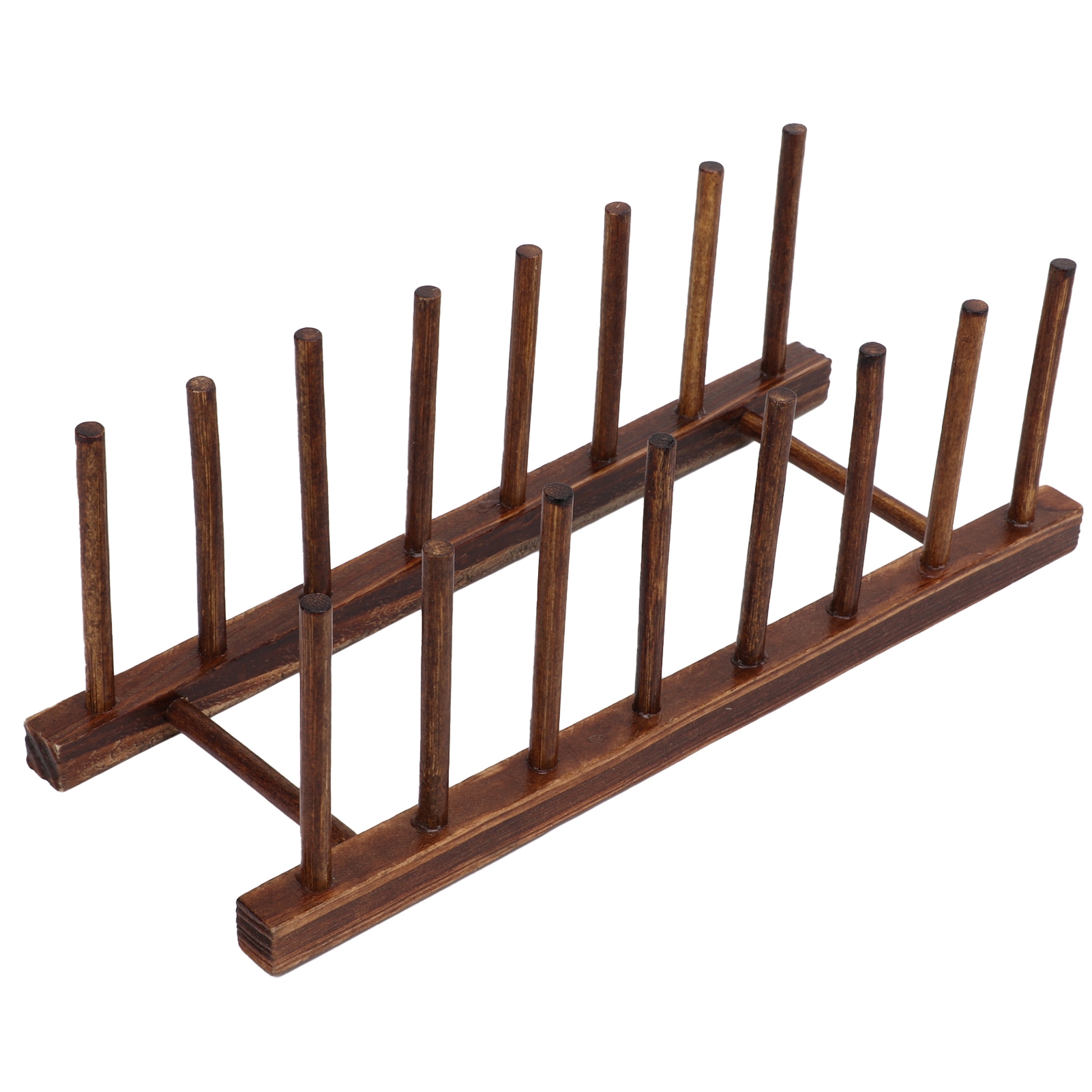 Zusammenklappbarer Geschirrständer Aus Holz Mit 8 Spalten Für Schüsseln, Teller, Tassen, Deckel Und Pfannen.