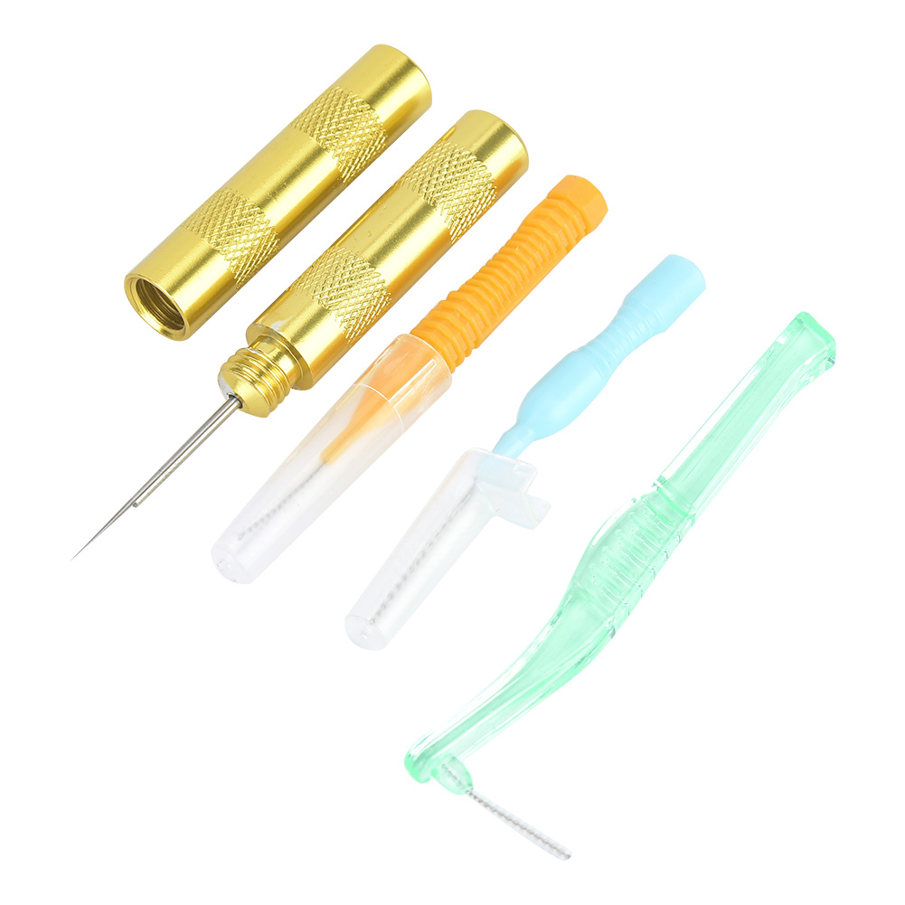 Airbrush-reinigungsset (4-teilig): 3 Reinigungsbürsten, 1 Reinigungsmesser