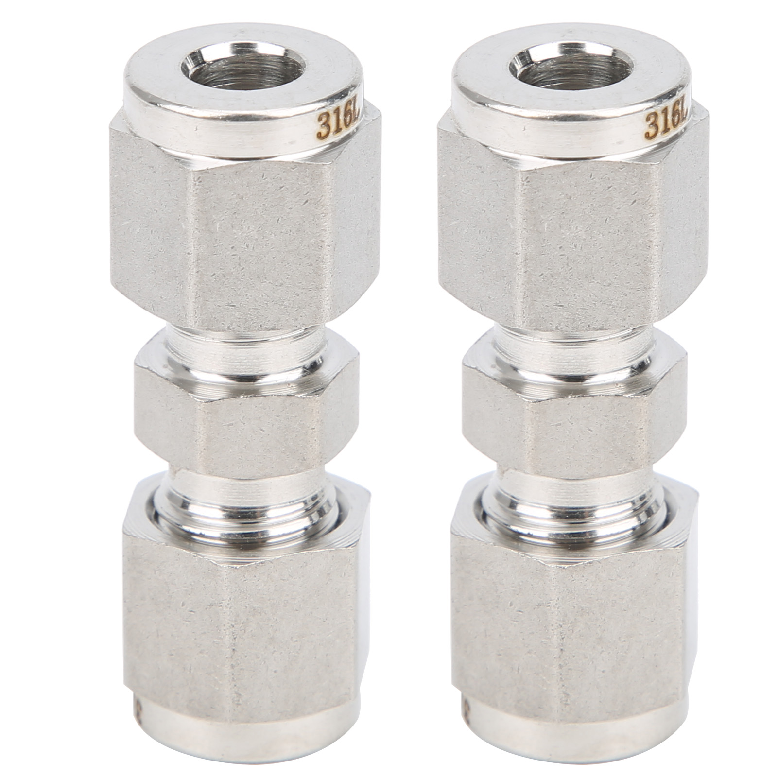 316 Edelstahl-klemmringverschraubungen, Gerader Rohrverbinder Mit Doppelklemmring (ф6)