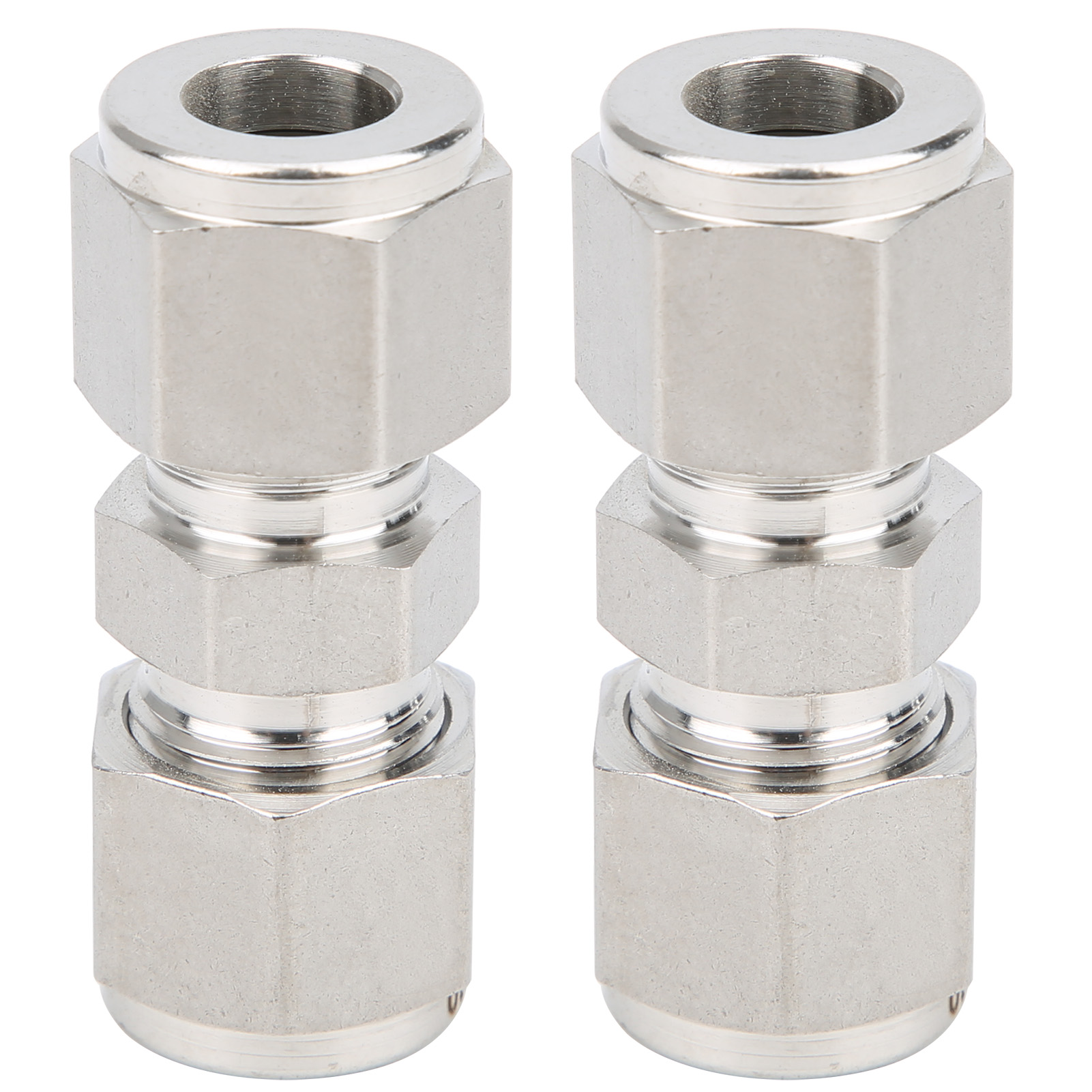 2 Edelstahl 316 Kompressionsverschraubungen, Gerader Rohrverbinder Mit Doppelklemmring (ф10)