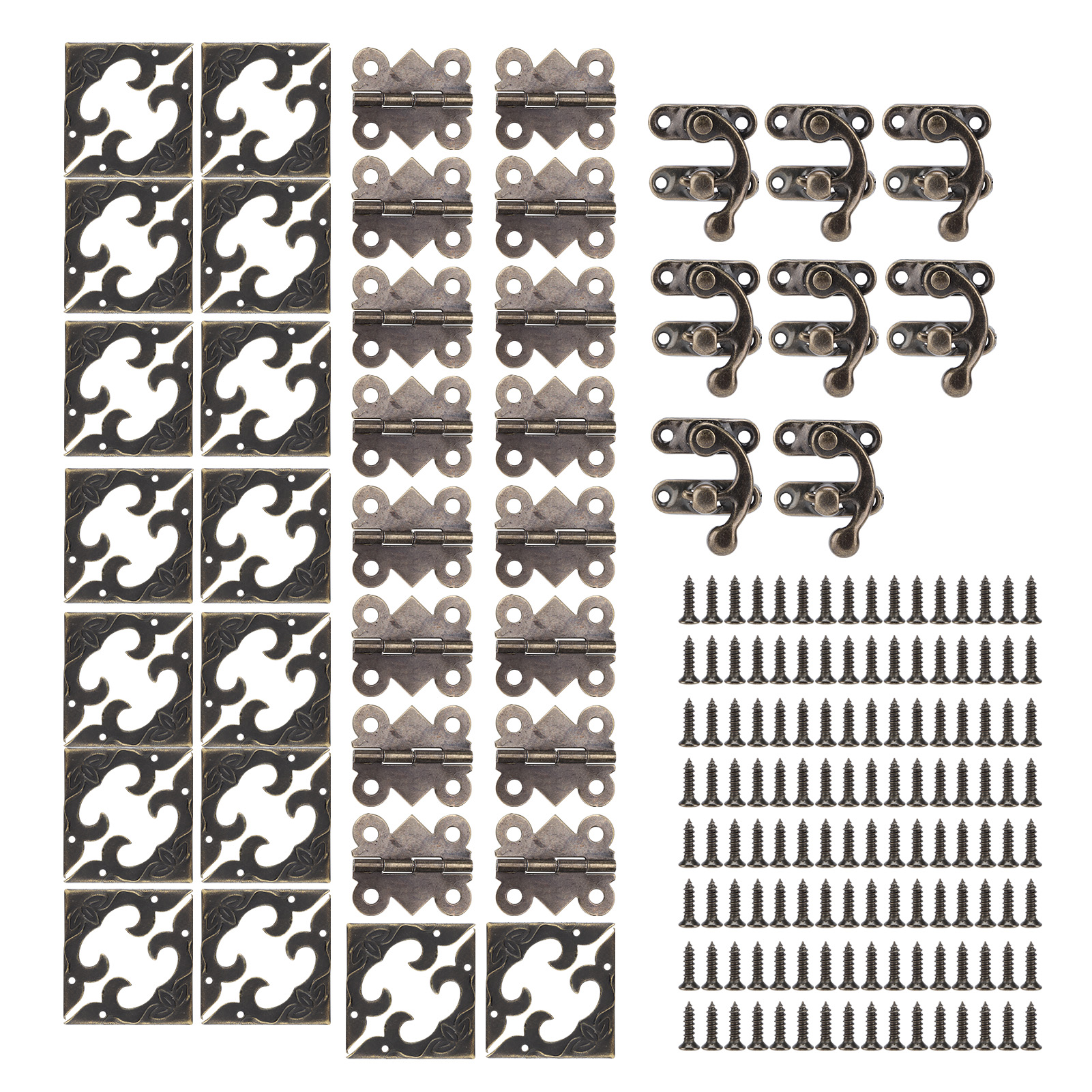 Beschlagsatz Für Schachteln, Eisen, Retro-schnallen, Schlösser, Scharniere, Eckenschützer, Dekoration, Verpackung