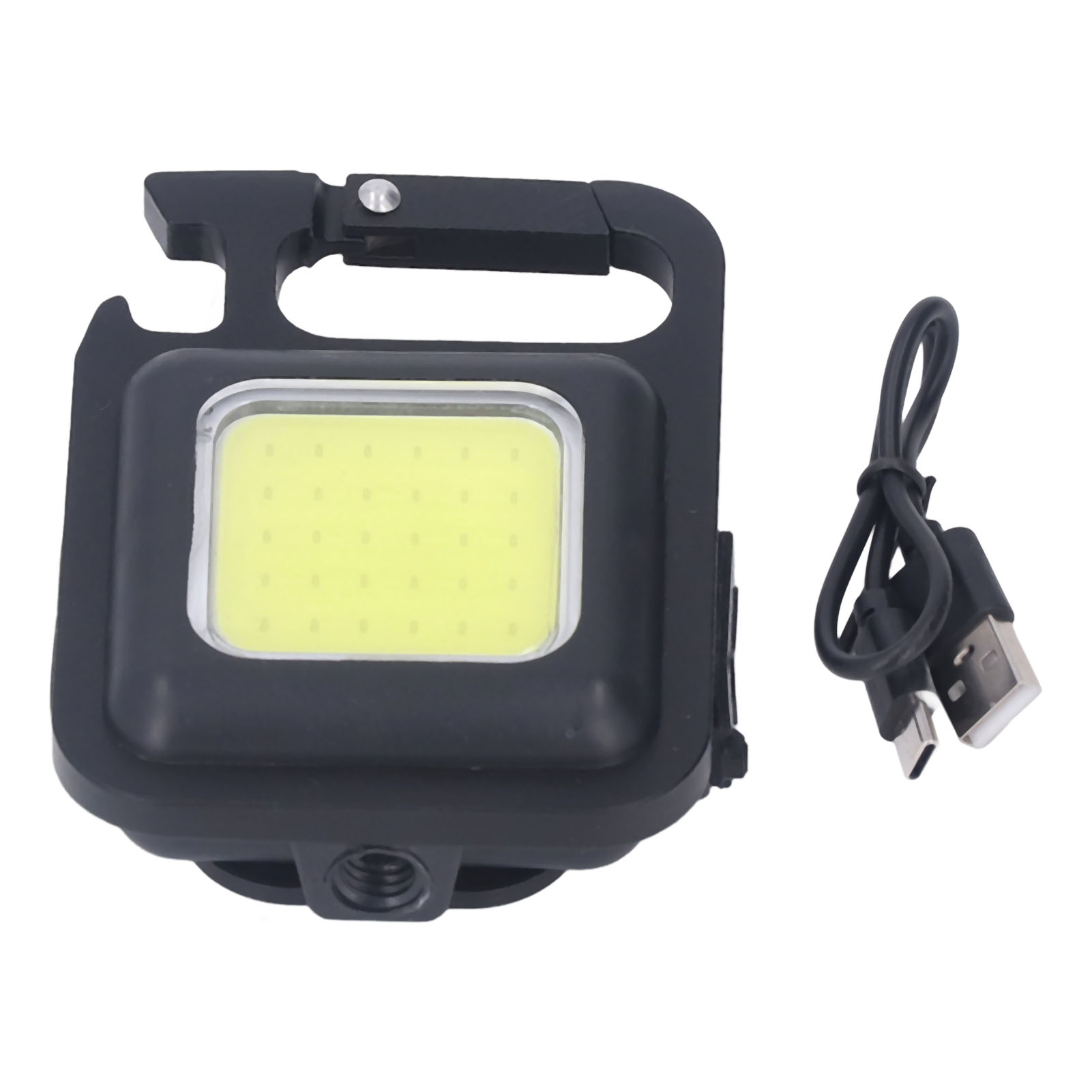 Kompakte Cob-taschenlampe Mit 3 Leuchtmodi, Leuchtendem Schlüsselanhänger, Usb-aufladung, Tragbarem Notlicht Und Magnet Auf Der Rückseite.