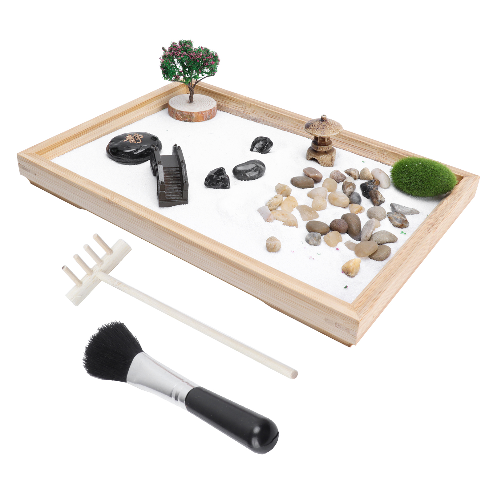 Japanisches Zen-sandgarten-set Für Mini-meditation, Tischdekoration Für Zuhause Oder Büro