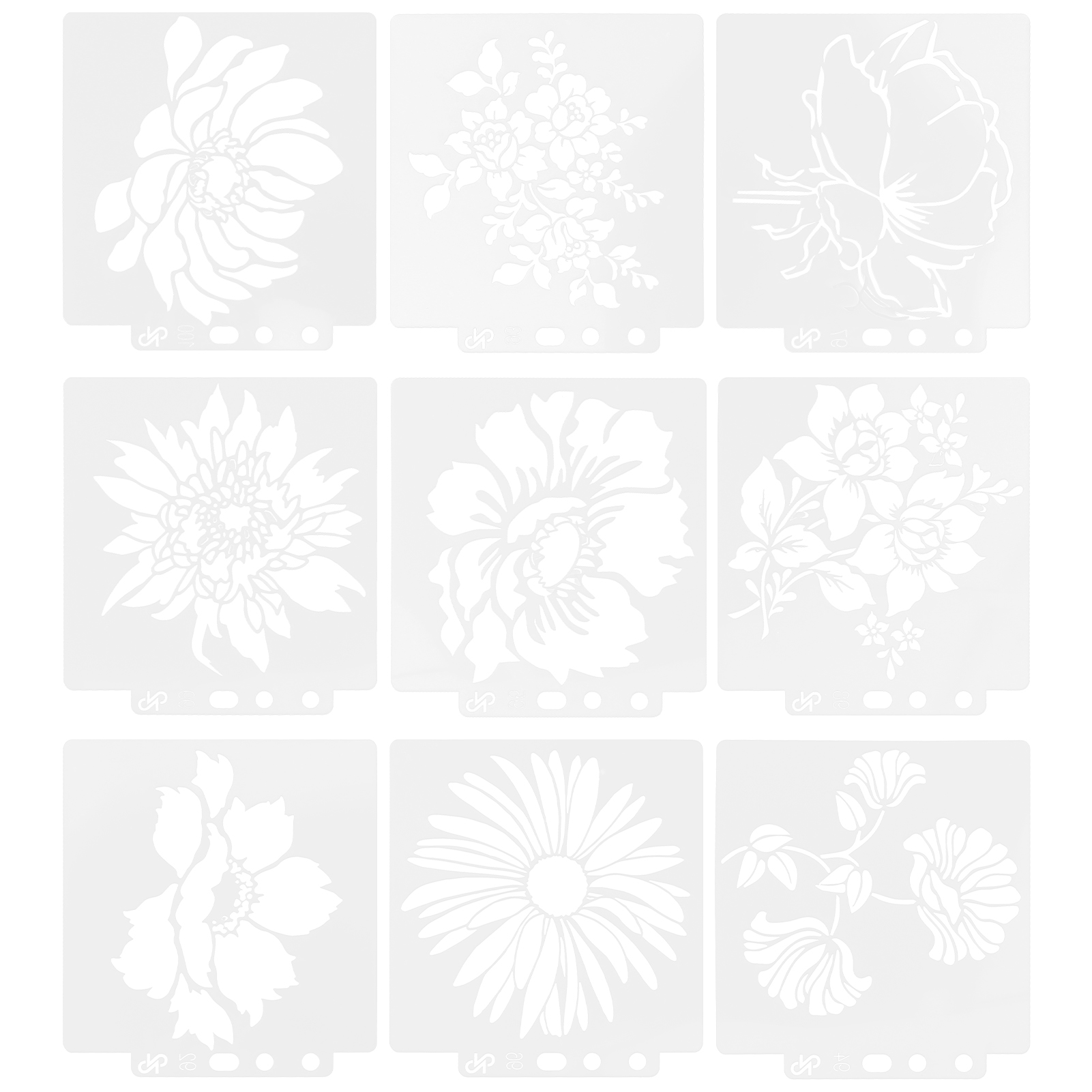 9 Mandala-schablonen Zum Malen Und Zeichnen, Für Diy-projekte Zur Gestaltung Von Kunstwerken Und Kreativen Hobbys.