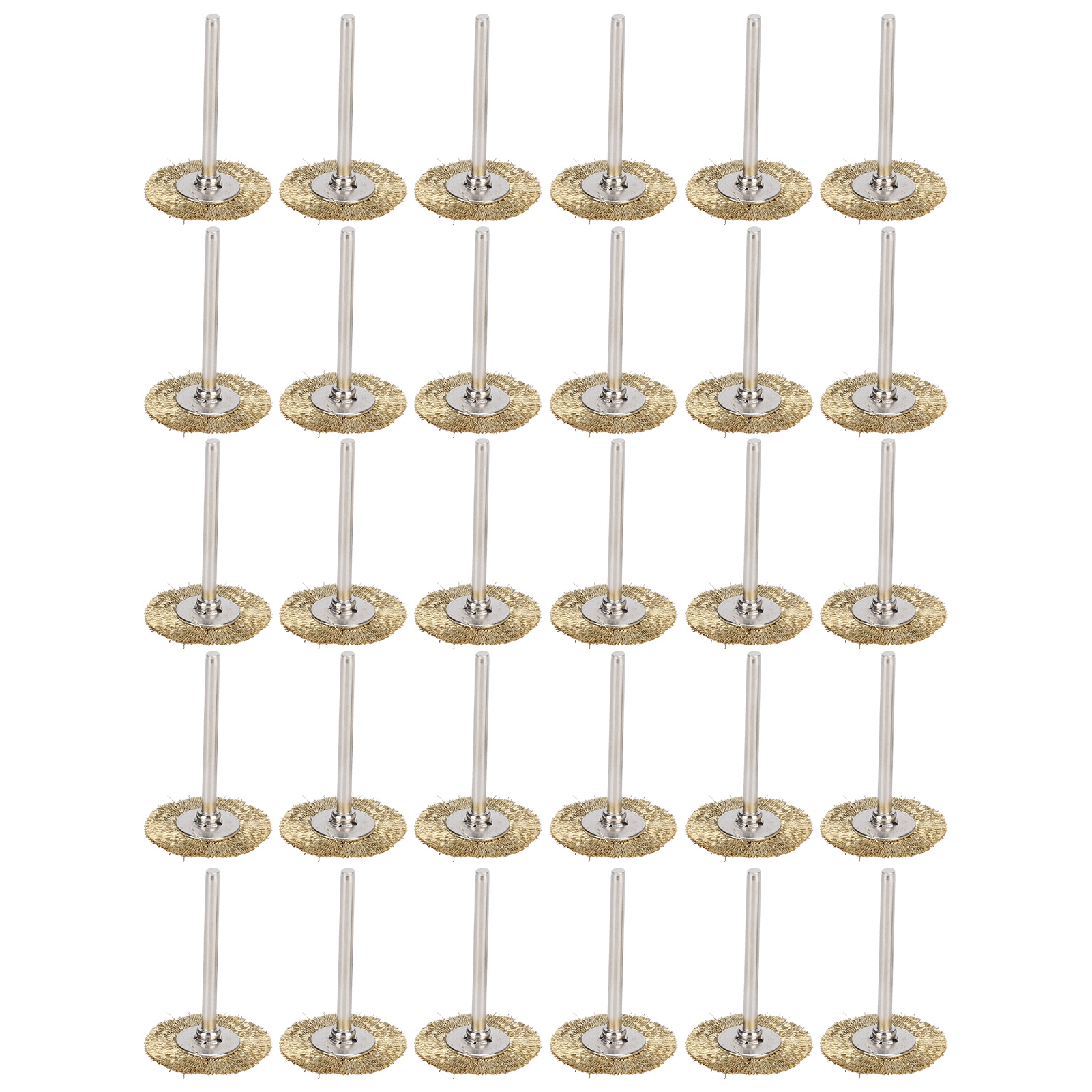 Set Aus 30 Mini-flachbürsten Für Die Holzbearbeitung, Beschichtet Mit Rost, Korrosion Und Farbe, Mit Messingdraht.