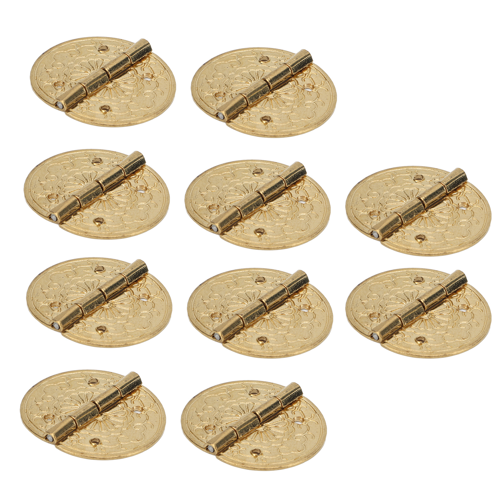 Set Mit 10 Mini-rundscharnieren Im Antik-stil, Exquisites Retro-design, Korrosionsbeständige Messingscharniere Für Holzkisten
