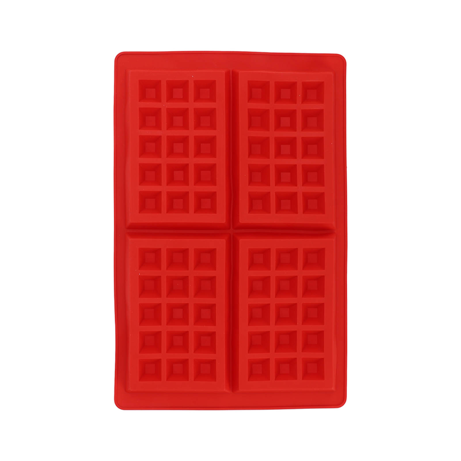 Sichere, Elastische Und Leicht Zu Lösende Silikon-waffelform, Ideal Für Die Zubereitung Von Puddings, Kuchen Und Pralinen. Rechteckiges Modell Mit 4 Fächern (51060).