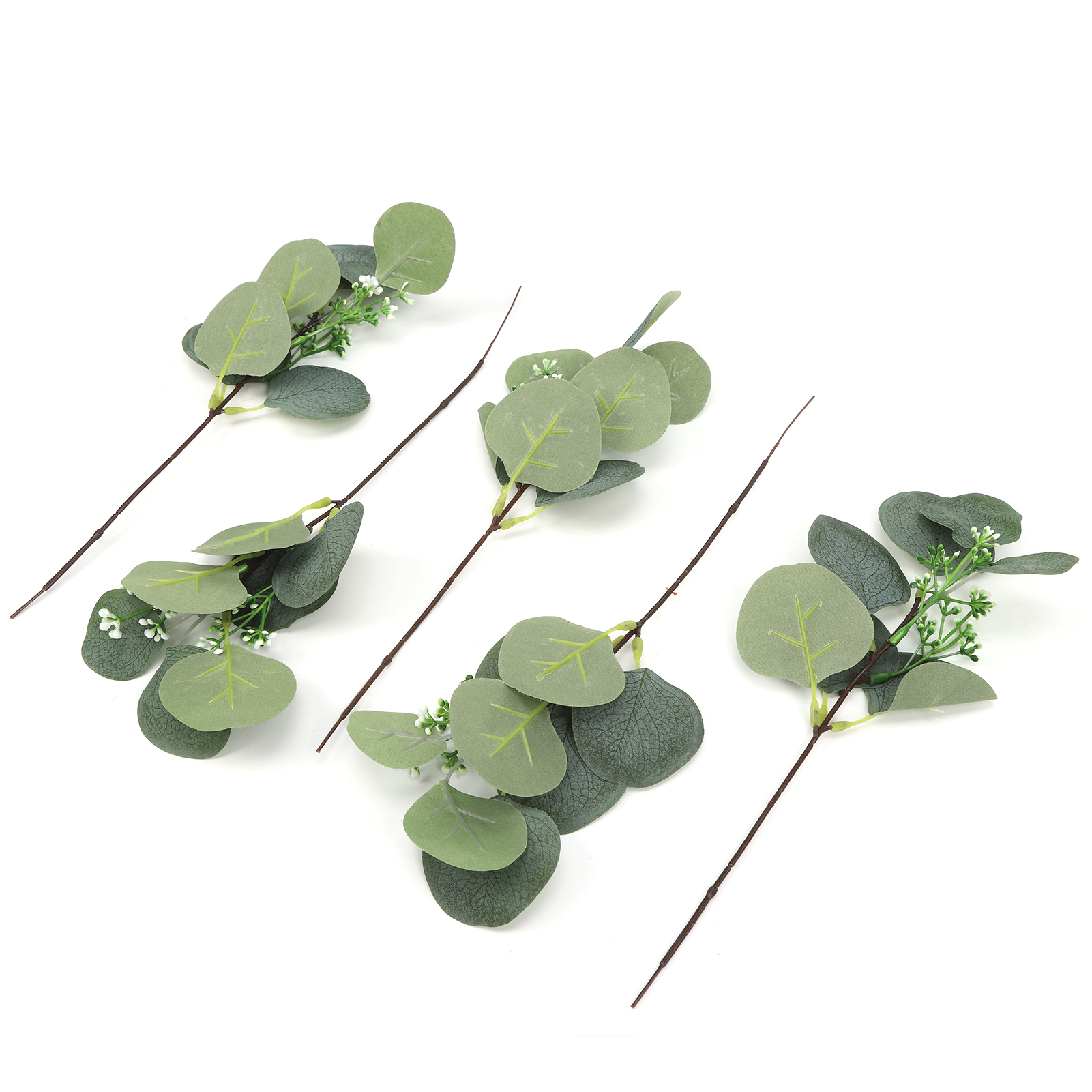 Set Mit 5 Künstlichen Pflanzen, Realistische Künstliche Blätter, Diy-dekoration Für Zuhause, Garten, Büro Oder Hochzeit