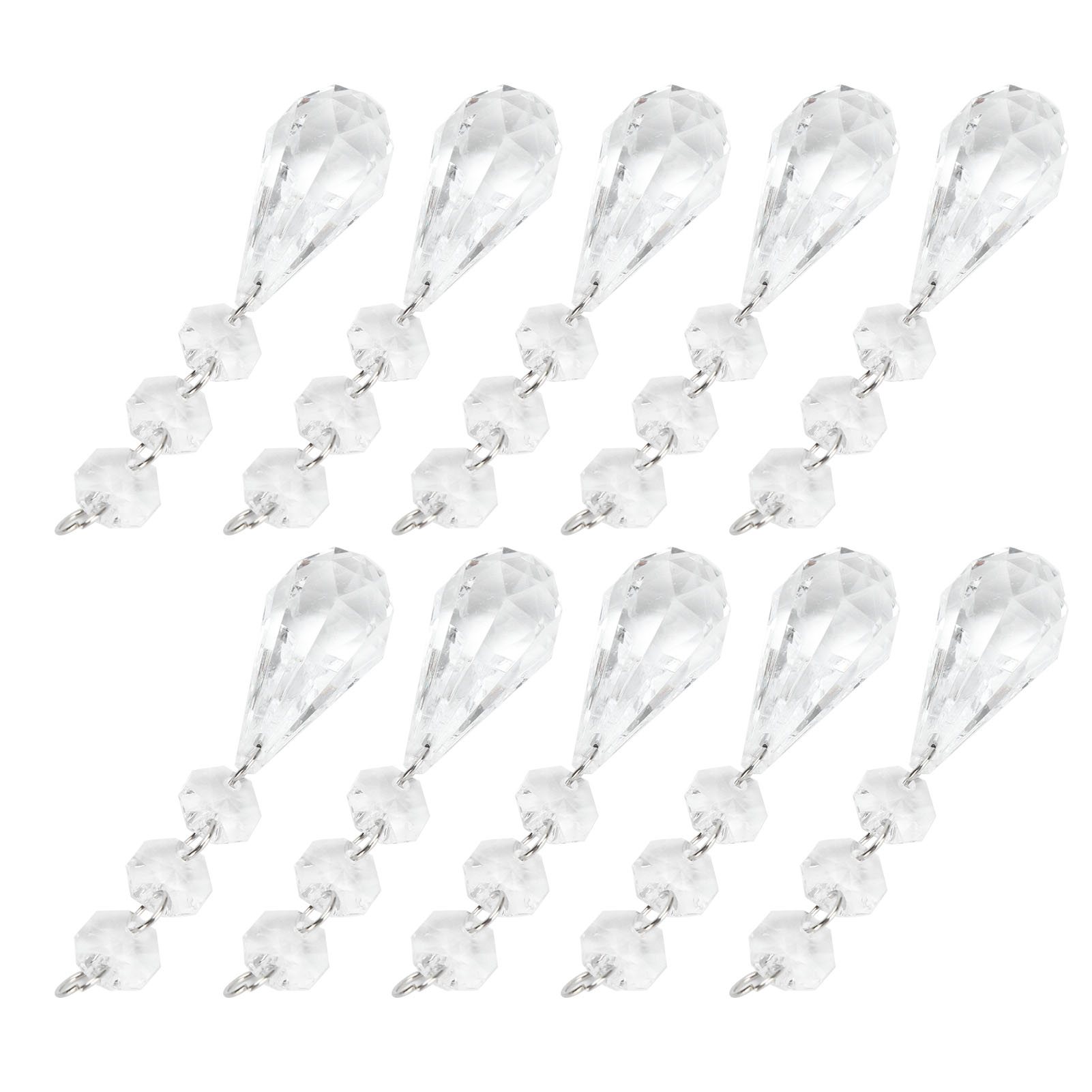 Set Mit 10 Tropfenförmigen Acryl-anhängern Für Kronleuchter, Pendelleuchten Und Deckenlampen.