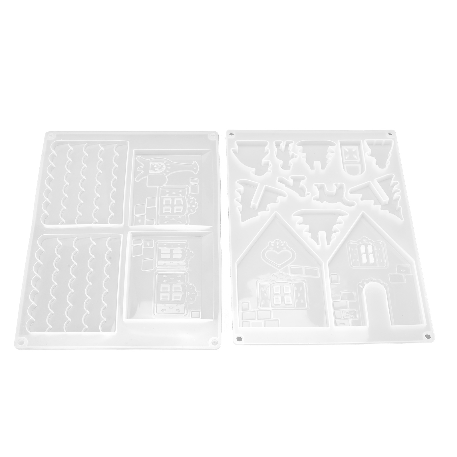 Set Mit 2 Weihnachtlichen Harzformen, Flexible Und Recycelbare Silikonformen Für Tisch- Und Wanddekoration
