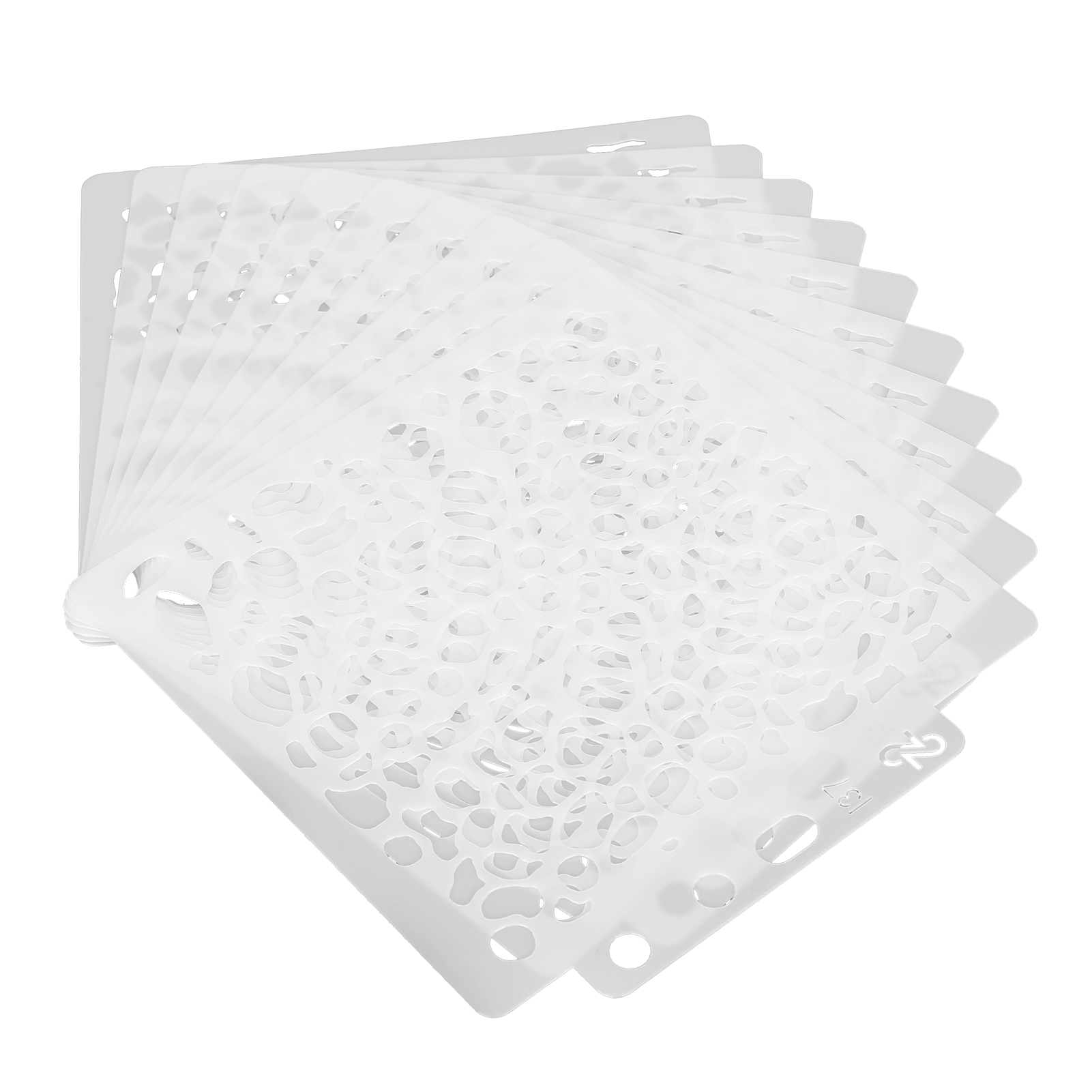 10 Wiederverwendbare, Hohle Pet-schablonen 14 X 12,8 Cm - Mal- Und Prägevorlagen S137