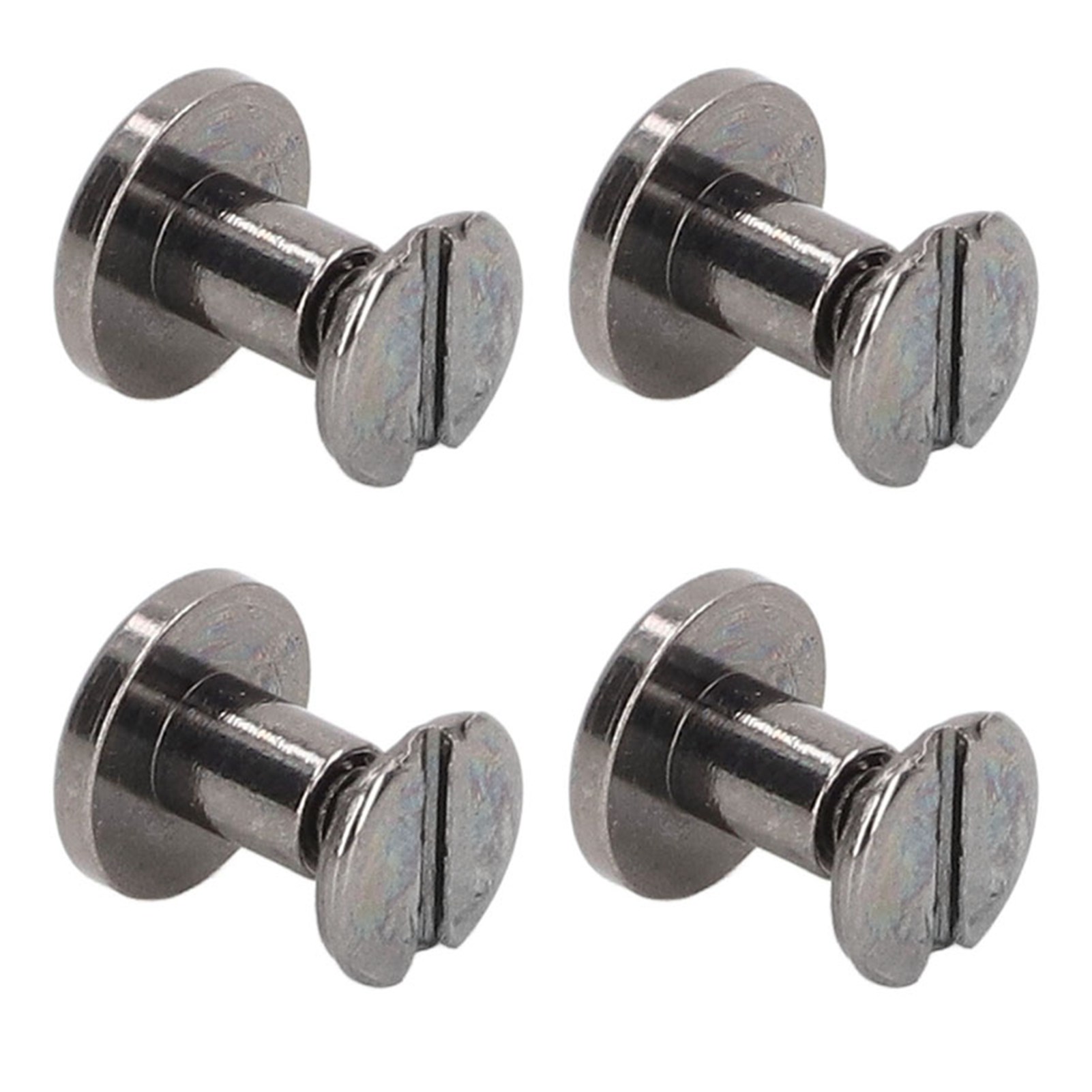 Packung Mit 100 Chicago-metall-bindeschrauben, Galvanisiertes Messing, Runder Flachkopf, Gewölbte Oberfläche, Für Lederarbeiten Und Heimwerkerprojekte, 9 X 6,5 Mm, Silbergrau