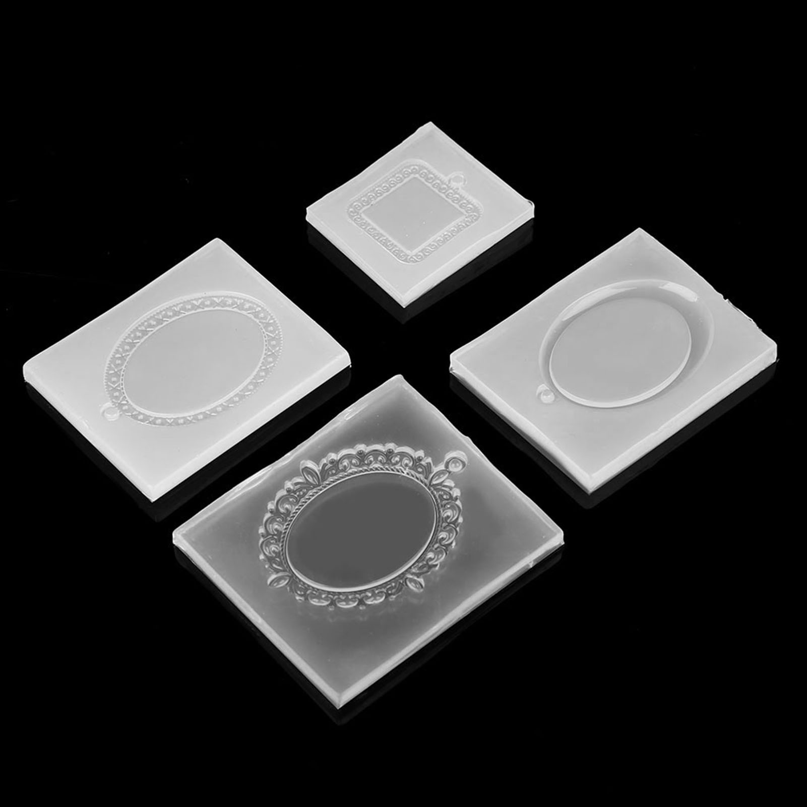 Silikonformen Für Epoxidharz, Werkzeug Zur Herstellung Ovaler Und Quadratischer Anhänger.