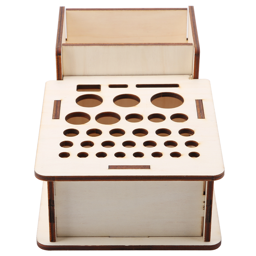 Mehrloch-aufbewahrungsregal Für Heimwerkerwerkzeuge, Aus Holz, Lindenholz Oder Leder.