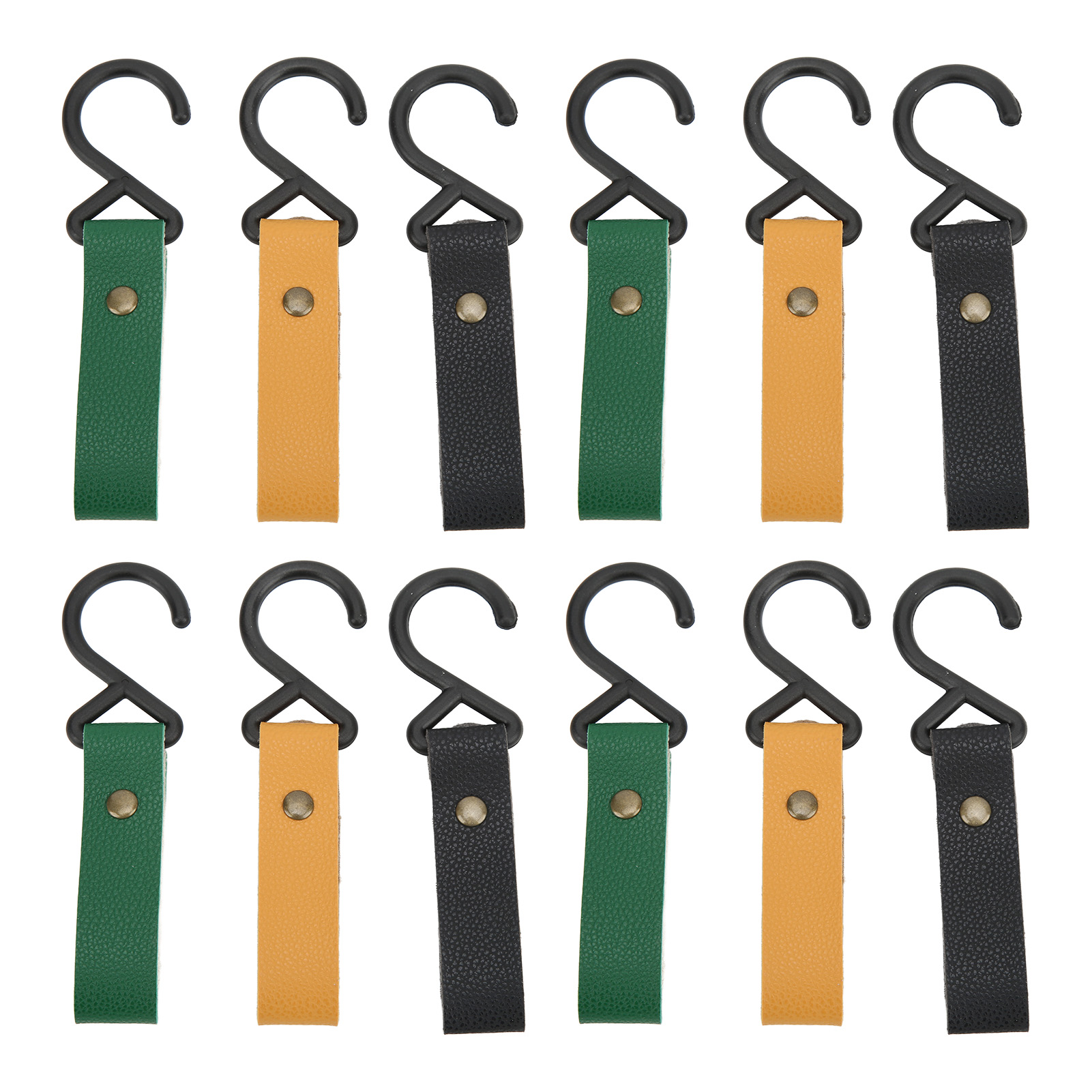 Set Mit 12 Wandhaken Aus Pu-leder, Drei Farben, Langlebig Und Robust, Für Vielseitige Verwendung Im Schlafzimmer Oder In Der Küche.