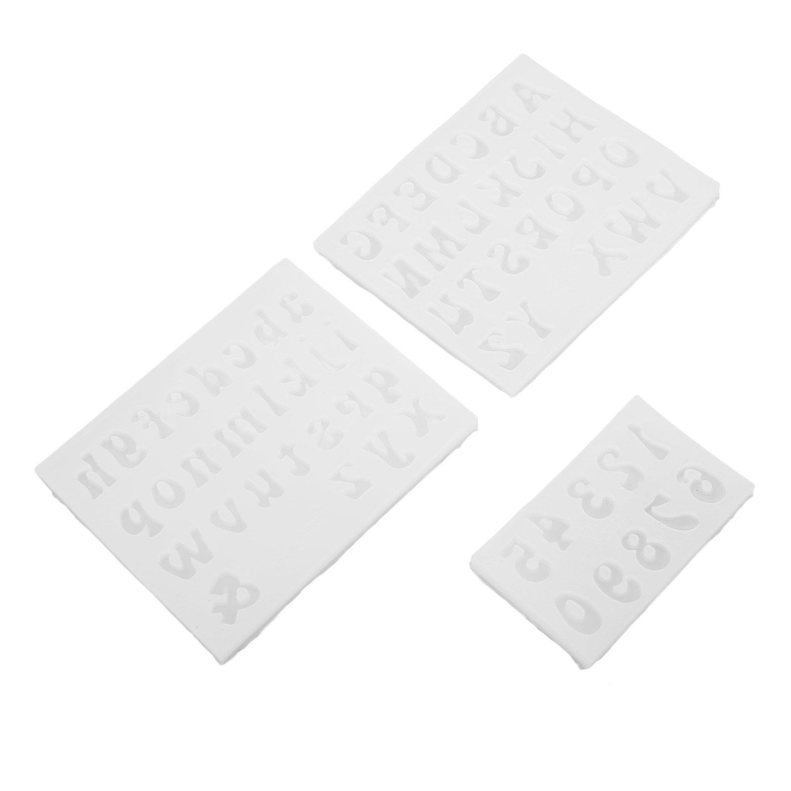 Set Mit 3 Transparenten Silikonformen Für Buchstaben Und Zahlen, Perfekt Zum Backen Von Desserts, Süßigkeiten, Pralinen Und Kuchen.