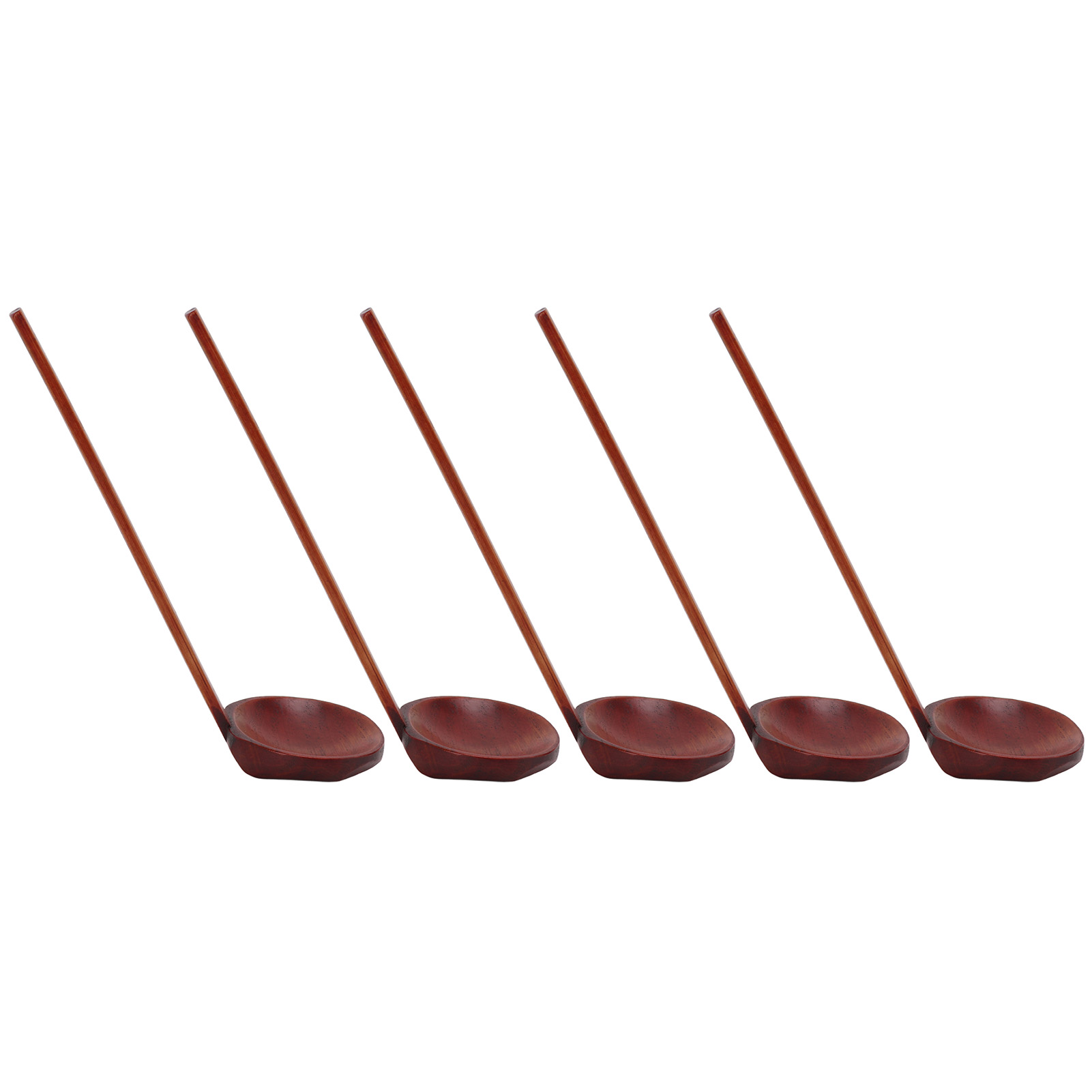 Set Aus 5 Holzlöffeln Mit Stabilem Griff, Handpoliert, Leicht, In Japanischer Schildpattoptik, Ideal Für Restaurants Und Als Geschenk. Nicht Porös.