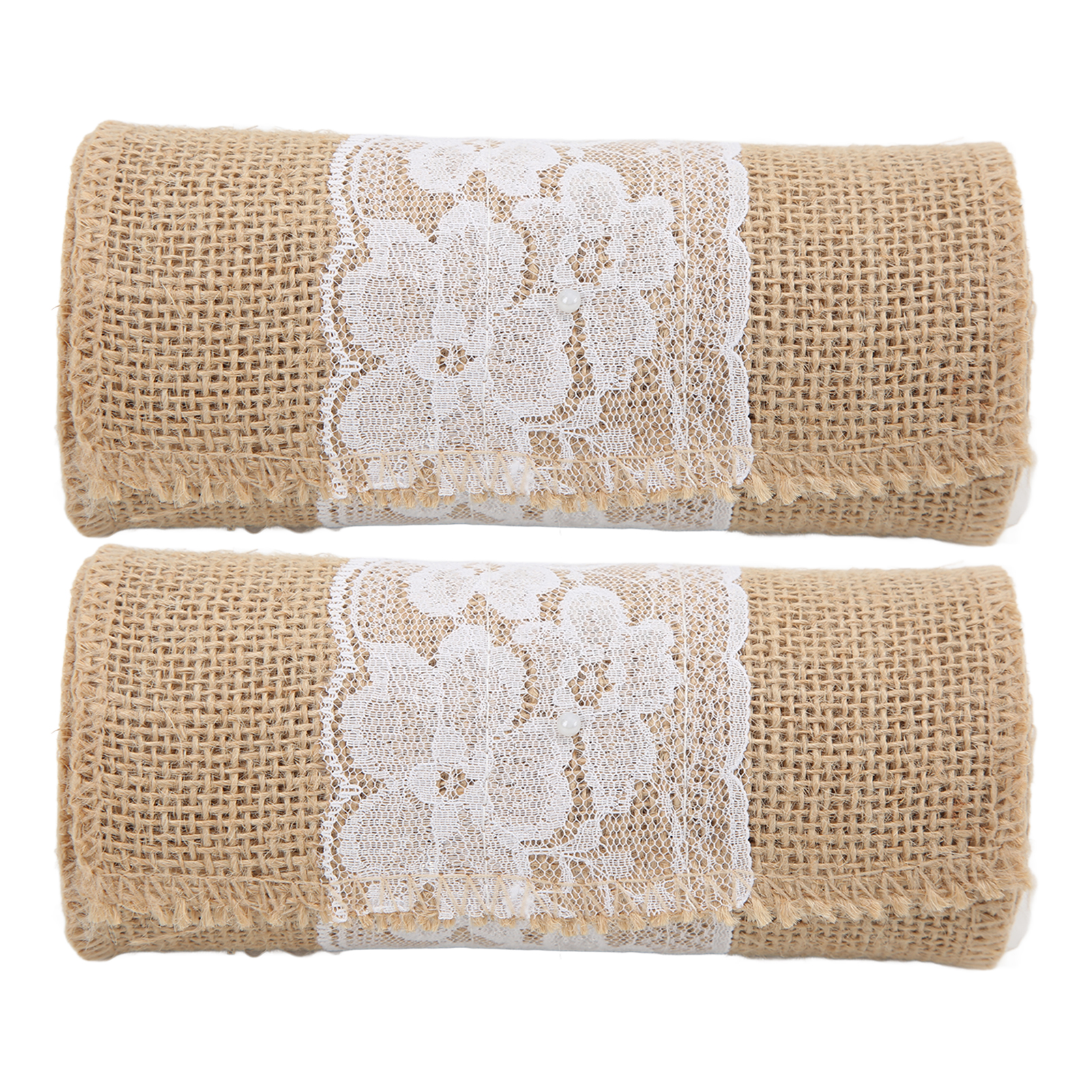 Set Aus 2 Jute-spitzenbändern, 2,4 M Lang, Weich, Robust, Zufällig Zugeschnitten, Schlicht Und Elegant, Für Diy-tischdekoration.