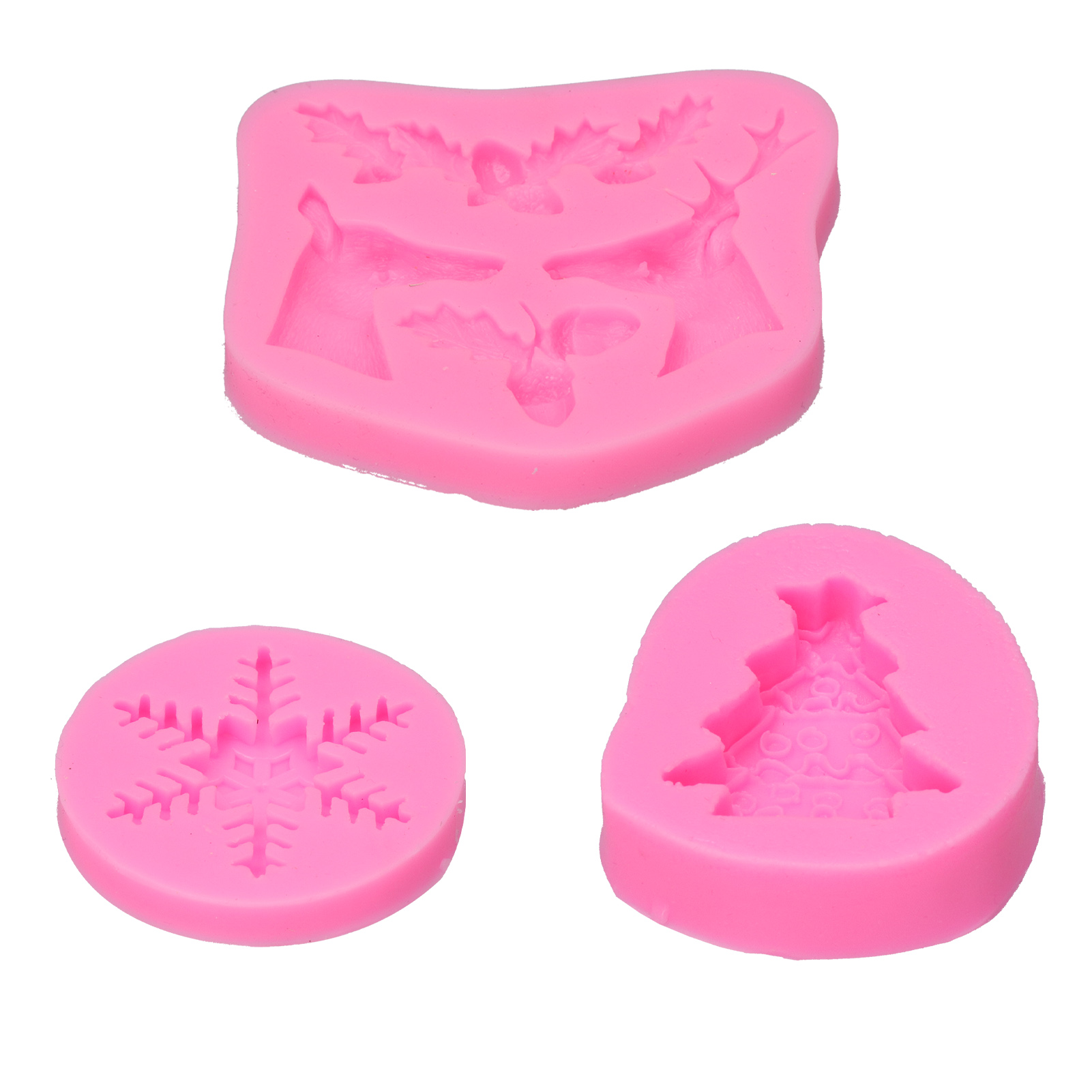 Antihaftbeschichtete Weihnachtsfondantformen, Hitzebeständig, Aus Flexiblem Silikon.
