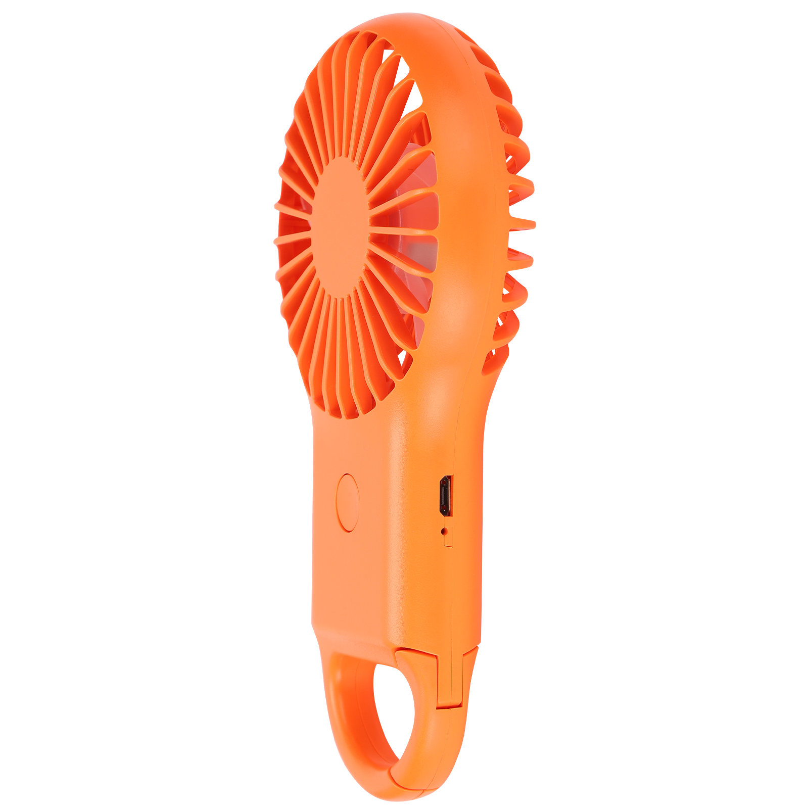 Tragbarer, Per Usb Aufladbarer Ventilator, 3 Geschwindigkeitsstufen, Trendiger Mini-ventilator Mit Karabinerhaken, Orange