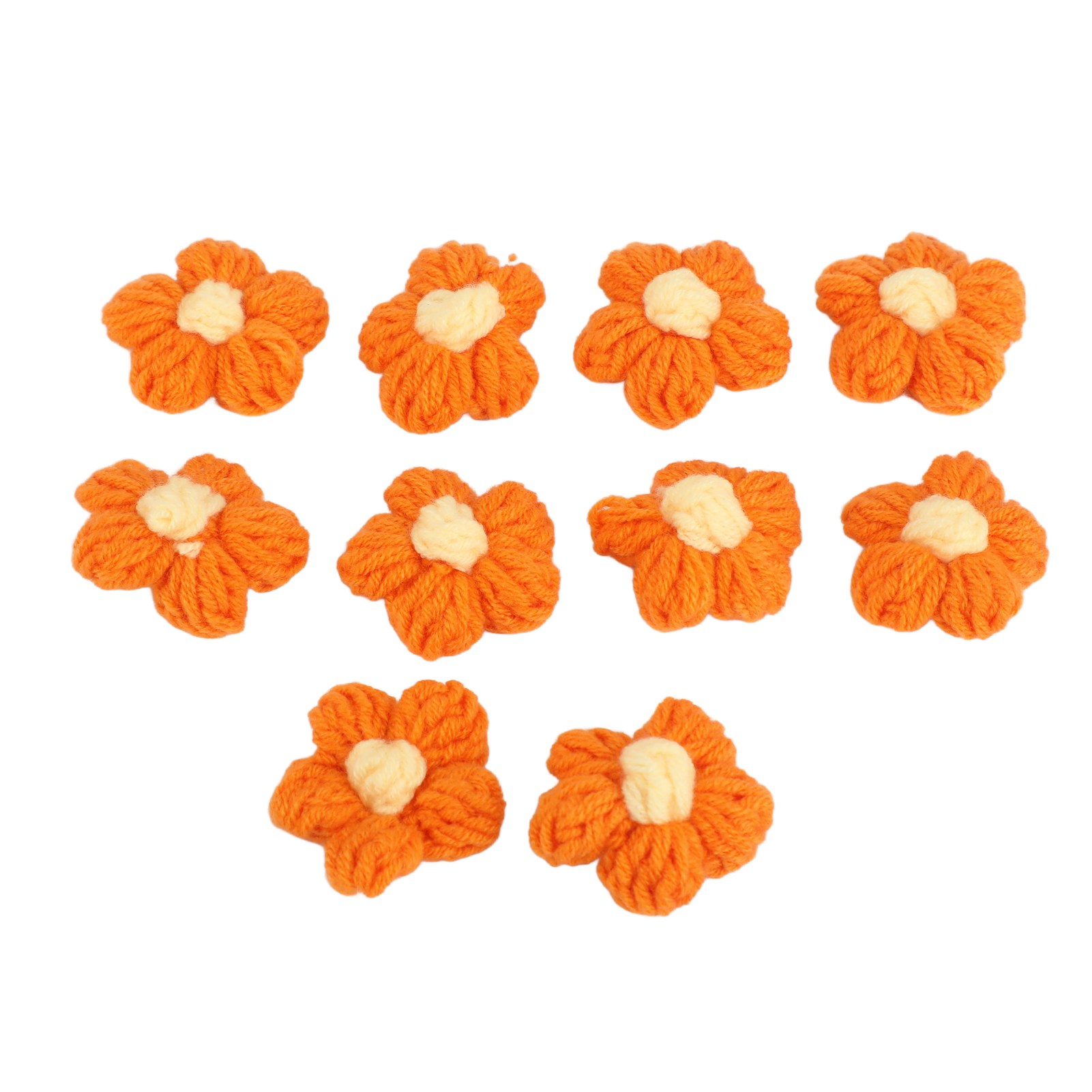 40 Künstliche, Gestrickte Wollblumen, Sehr Realistisch, Wiederverwendbar, Niedlich, Orange, Zur Dekoration Von Zuhause, Einem Ball Oder Einer Hochzeit.