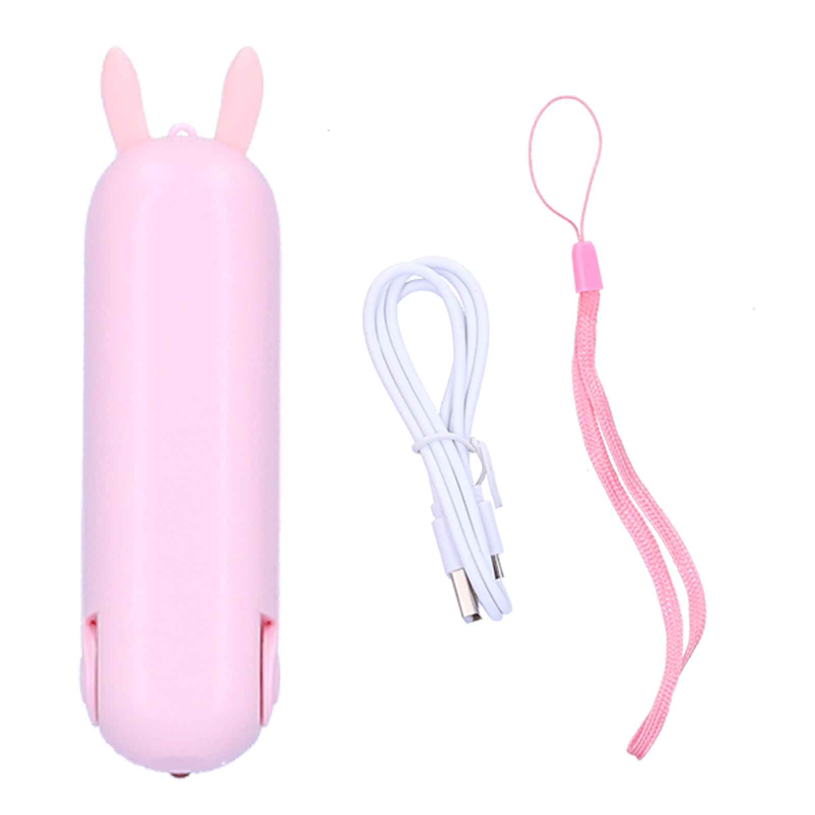 Tragbarer, Faltbarer Und Wiederaufladbarer Ventilator, Mini-kühlgerät Mit Pinkfarbener Notfalltaschenlampe