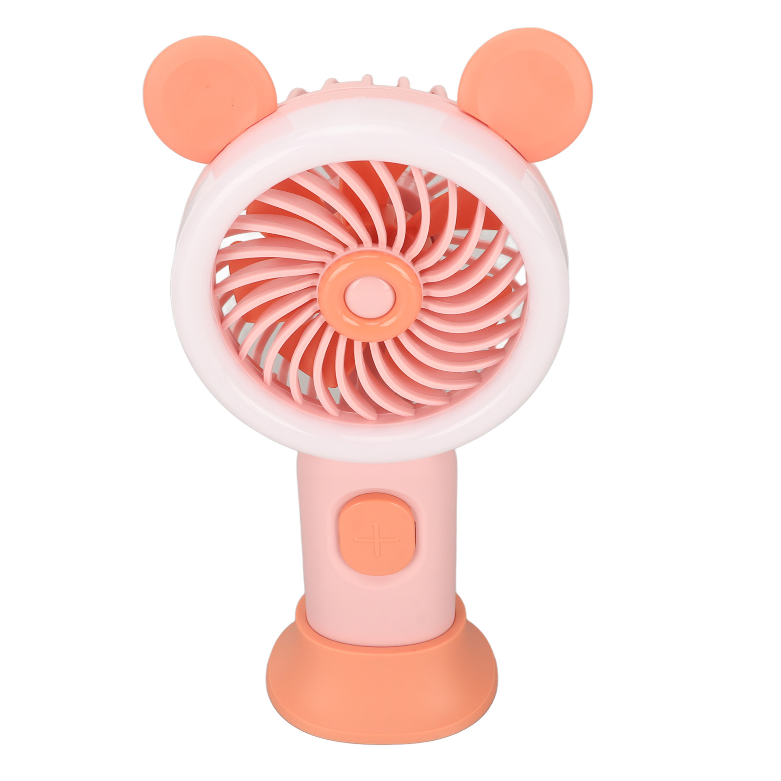 Tragbarer Ventilator Mit 3 Einstellbaren Geschwindigkeitsstufen, Usb-aufladbar, Mit Ergonomischem Griff Und Mini-handventilator Sowie Blendendem Licht Für Kinder Und Schüler (rosa).