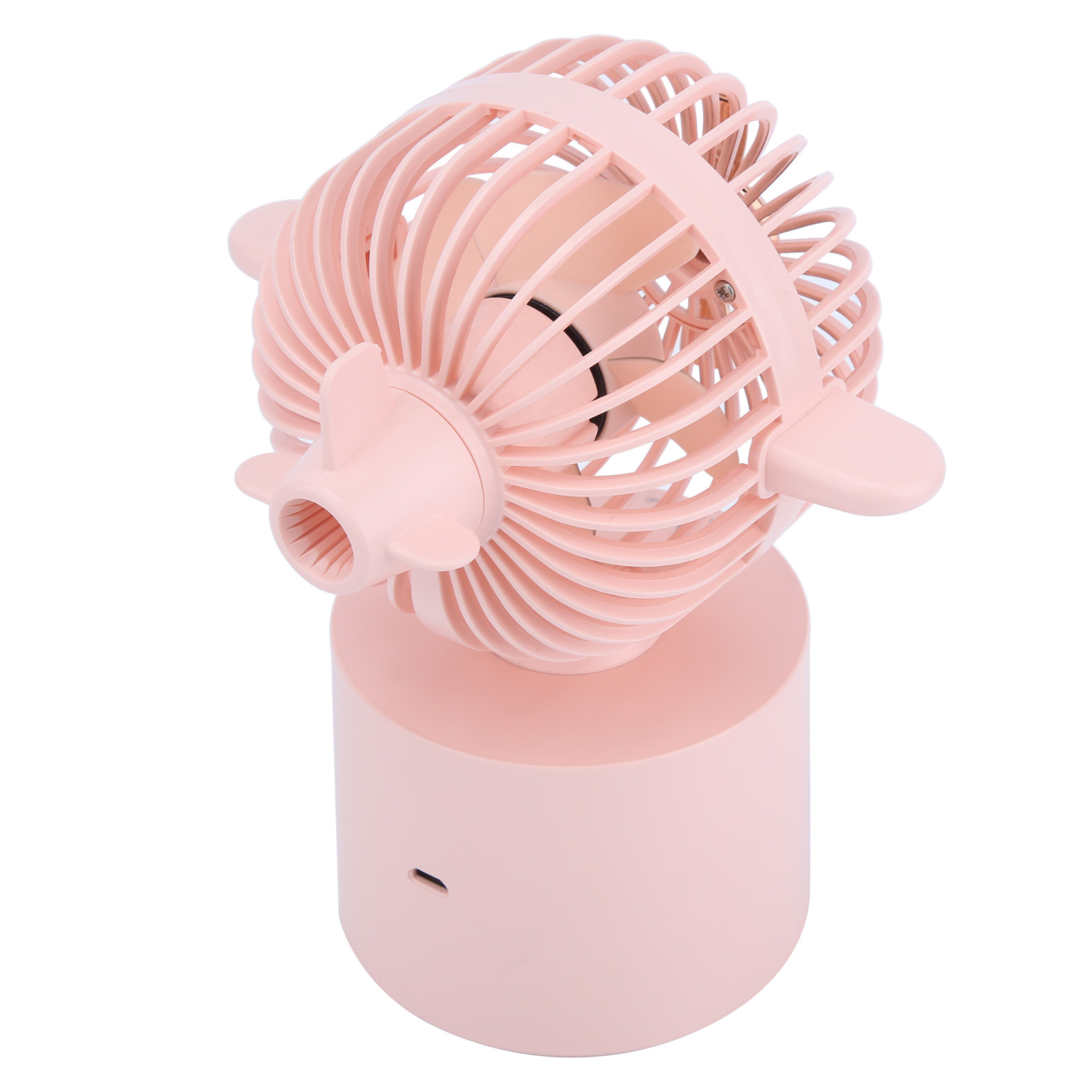 Tragbarer, Wiederaufladbarer Tischventilator Mit Schüttelkopf, Usb-anschluss, Rosa, Ideal Für Studentenwohnheime Und Büros.