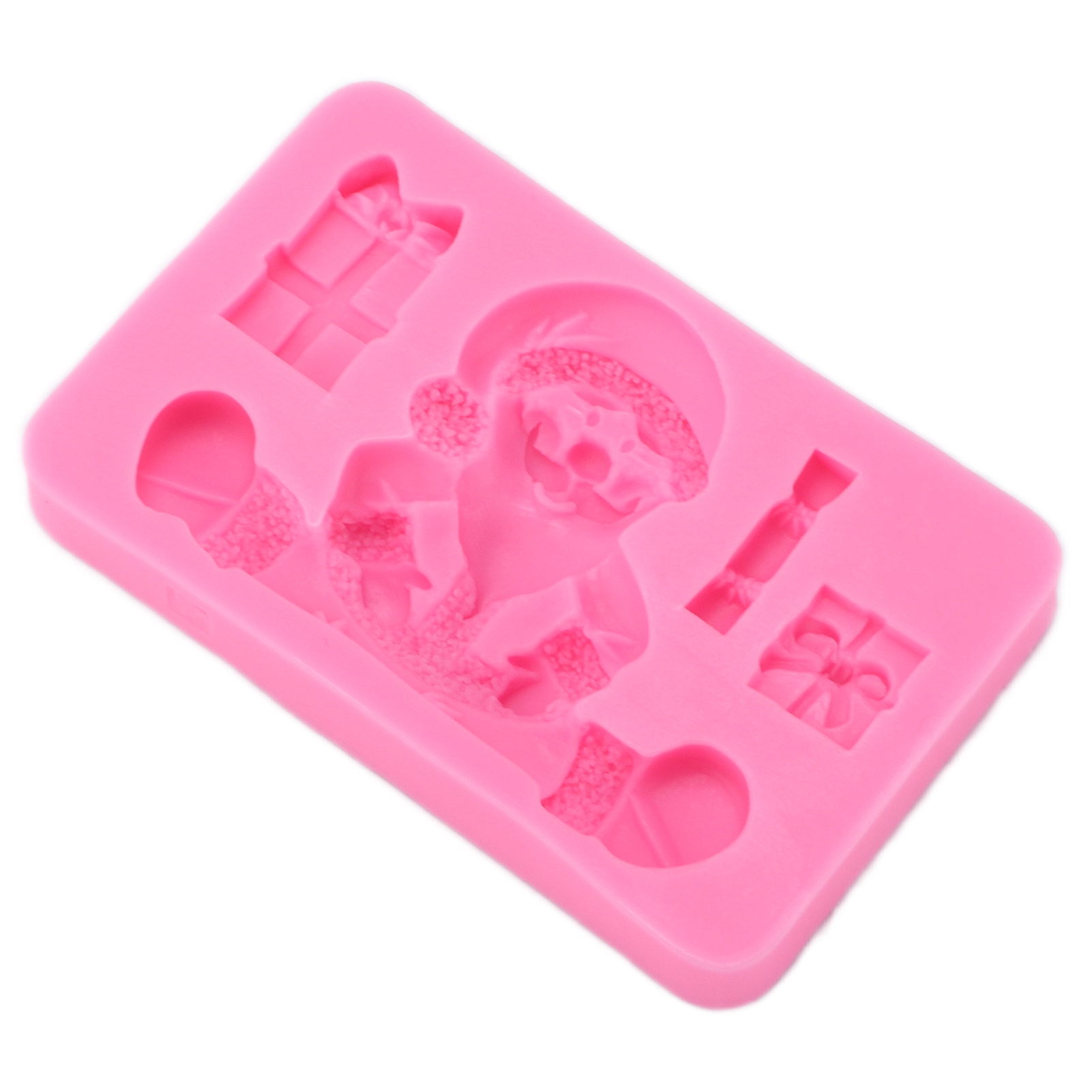 Silikonform Für Halloween, Rosa Weihnachtsmann-geschenkbox, Langlebig, Antihaftbeschichtet, Vielseitig, Praktische Fondantformen Für Halloween