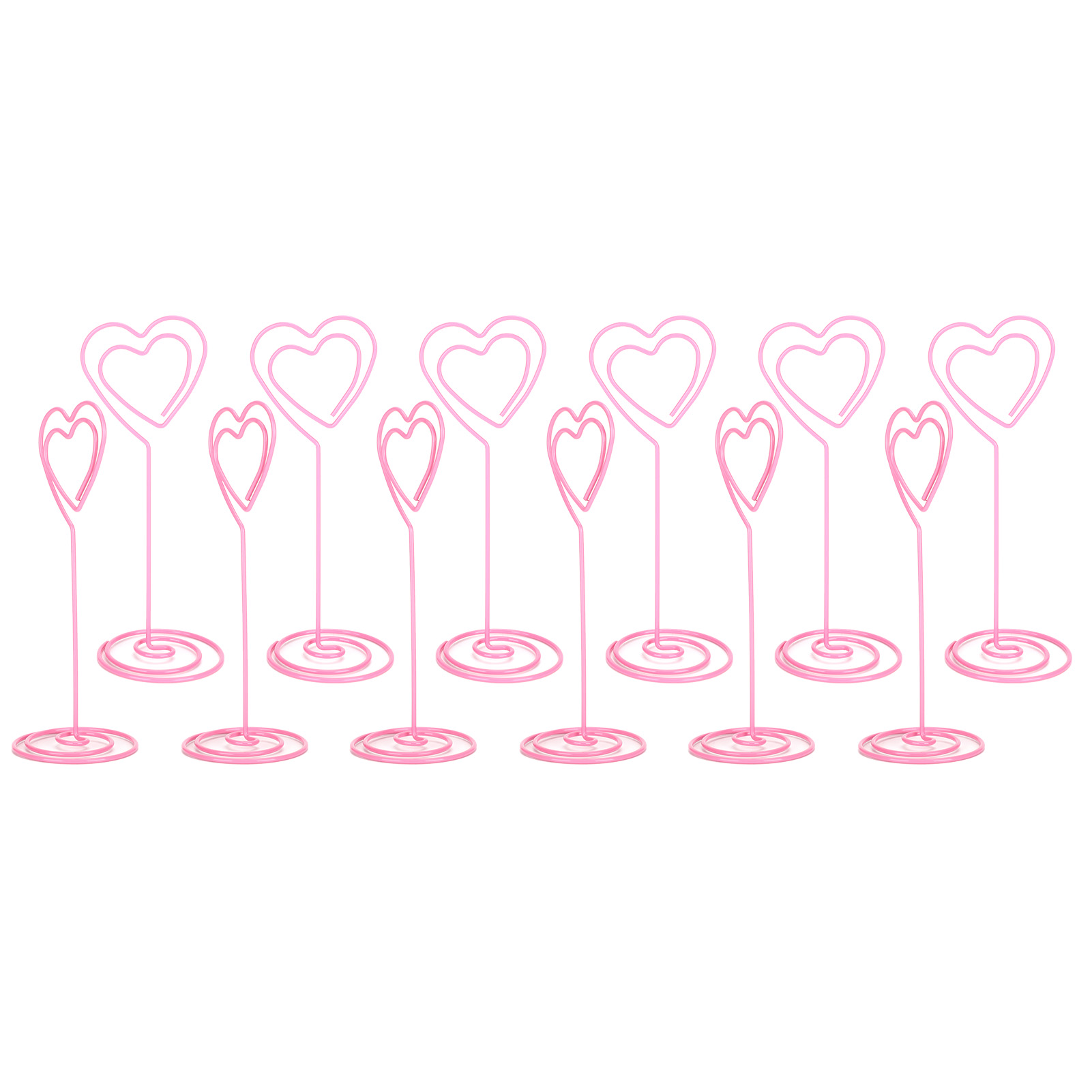 Set Mit 12 Visitenkartenclips Mit Halter Und Rosa Herzdesign