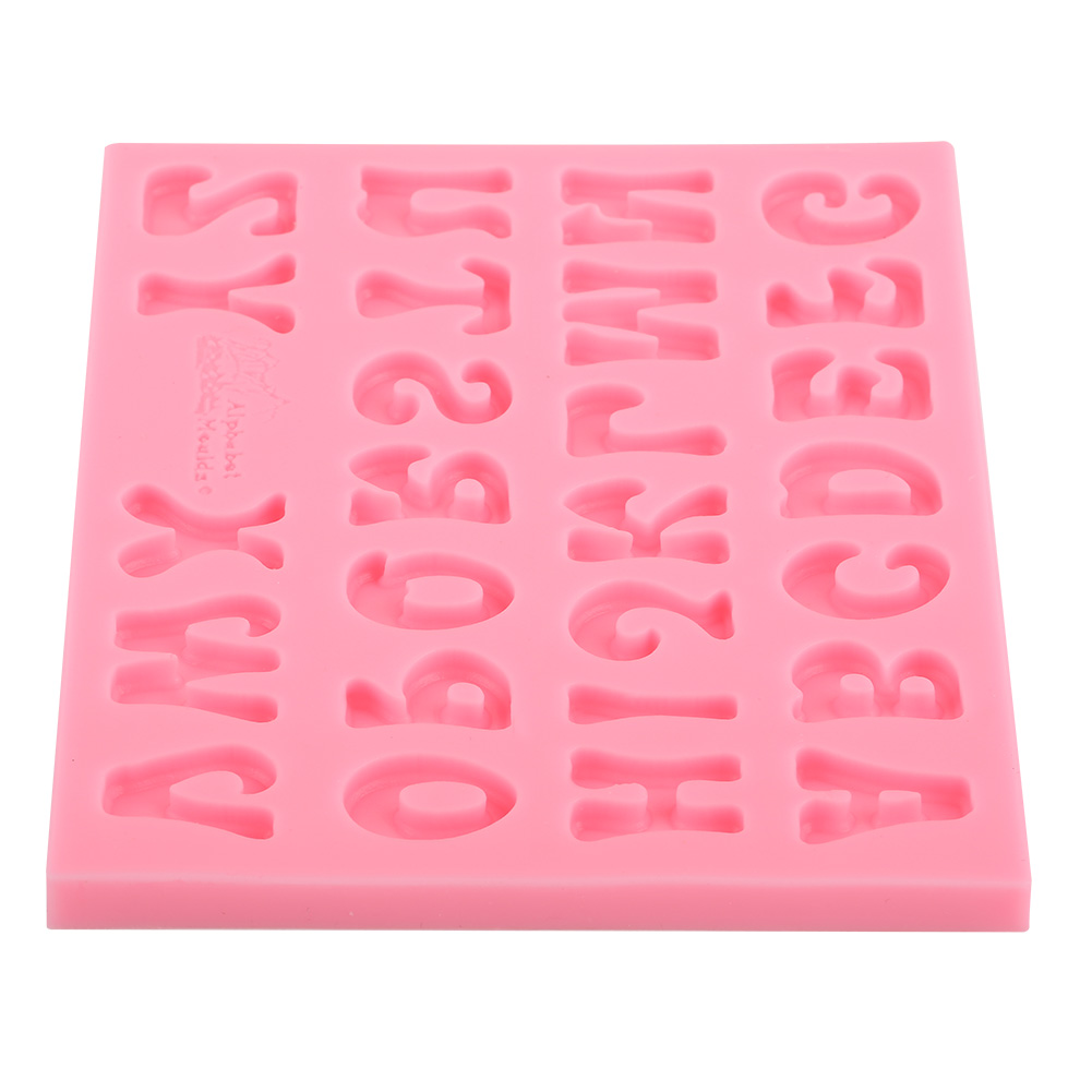 Handgefertigte Rosa Silikonform Mit 26 Buchstaben Für Diy-projekte