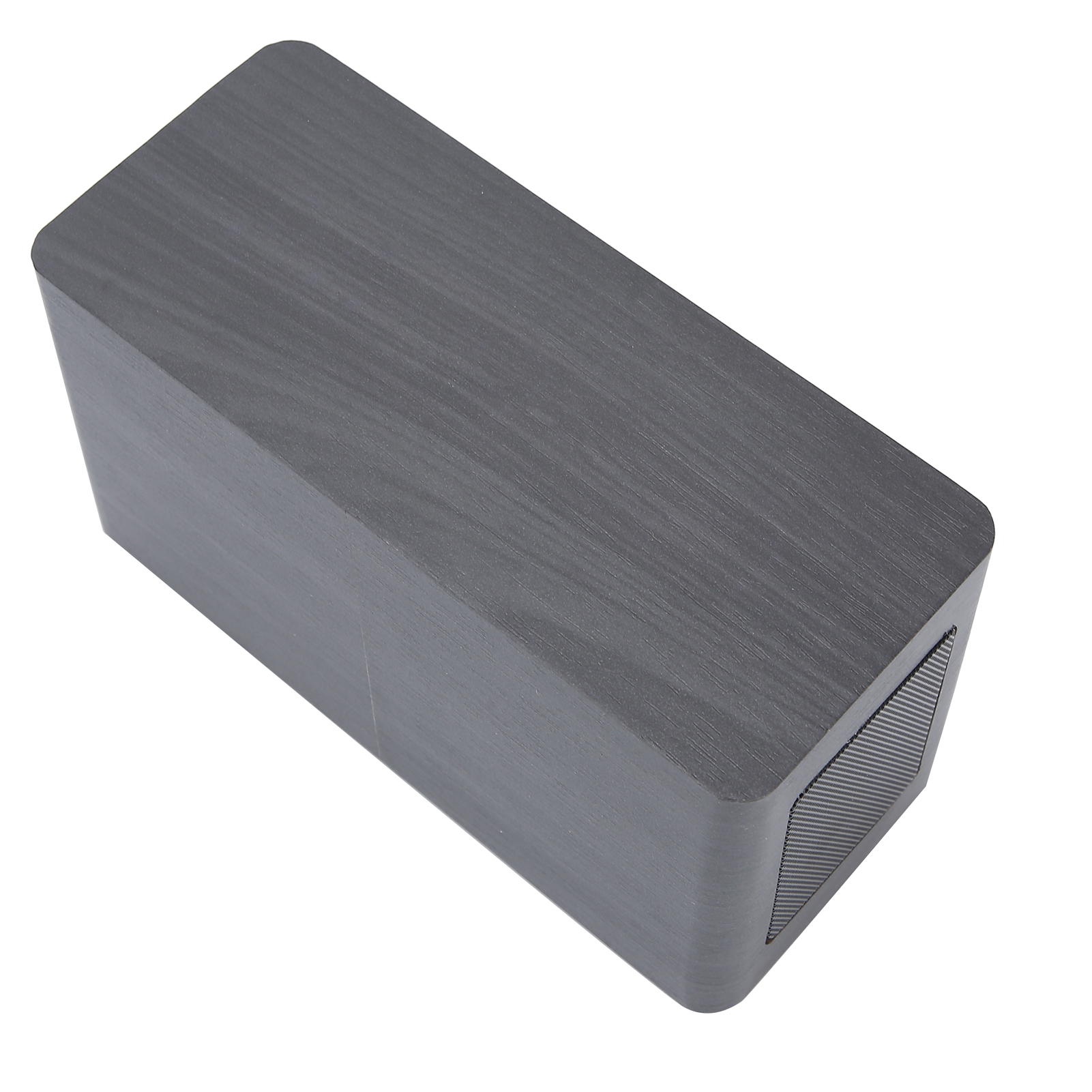 Multifunktionaler Mini-wecker Mit Lautsprecher In Schwarzem Holzgehäuse, 2000-mah-akku Und Kabelloser Bluetooth-verbindung. Weißes Licht.