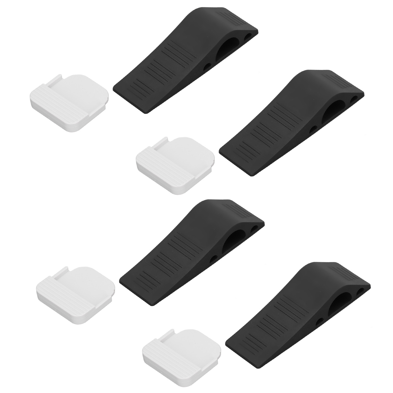 Set Mit 4 Multifunktionalen, Stoß- Und Geräuschdämpfenden Türkeilen Für Zuhause, Büro Oder Hotel (schwarz).