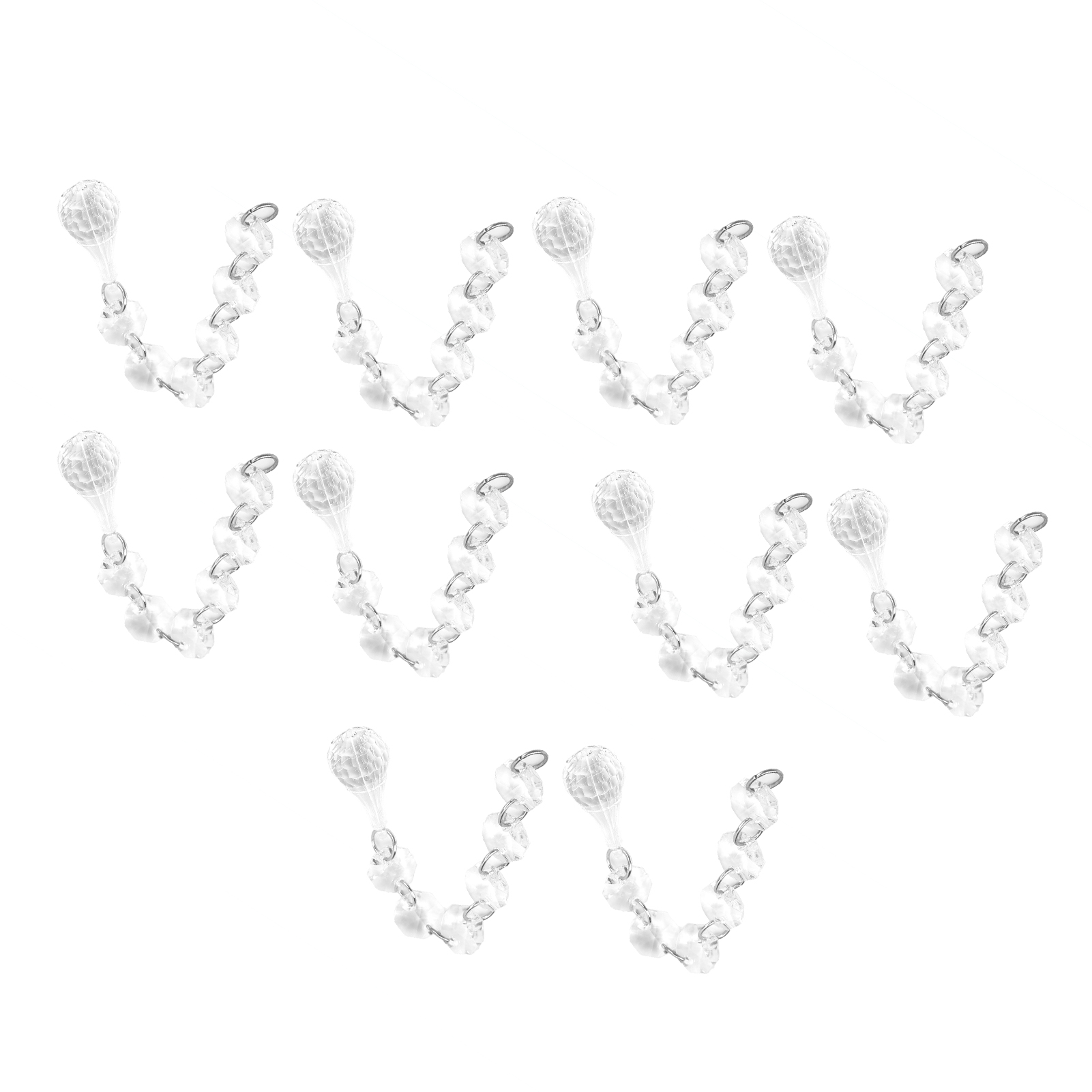 Set Mit 10 Kegelförmigen, Transparenten Acryl-anhängern, 15 Cm Durchmesser, Ideal Für Kronleuchter, Kinderzimmer Und Weihnachtsbäume.