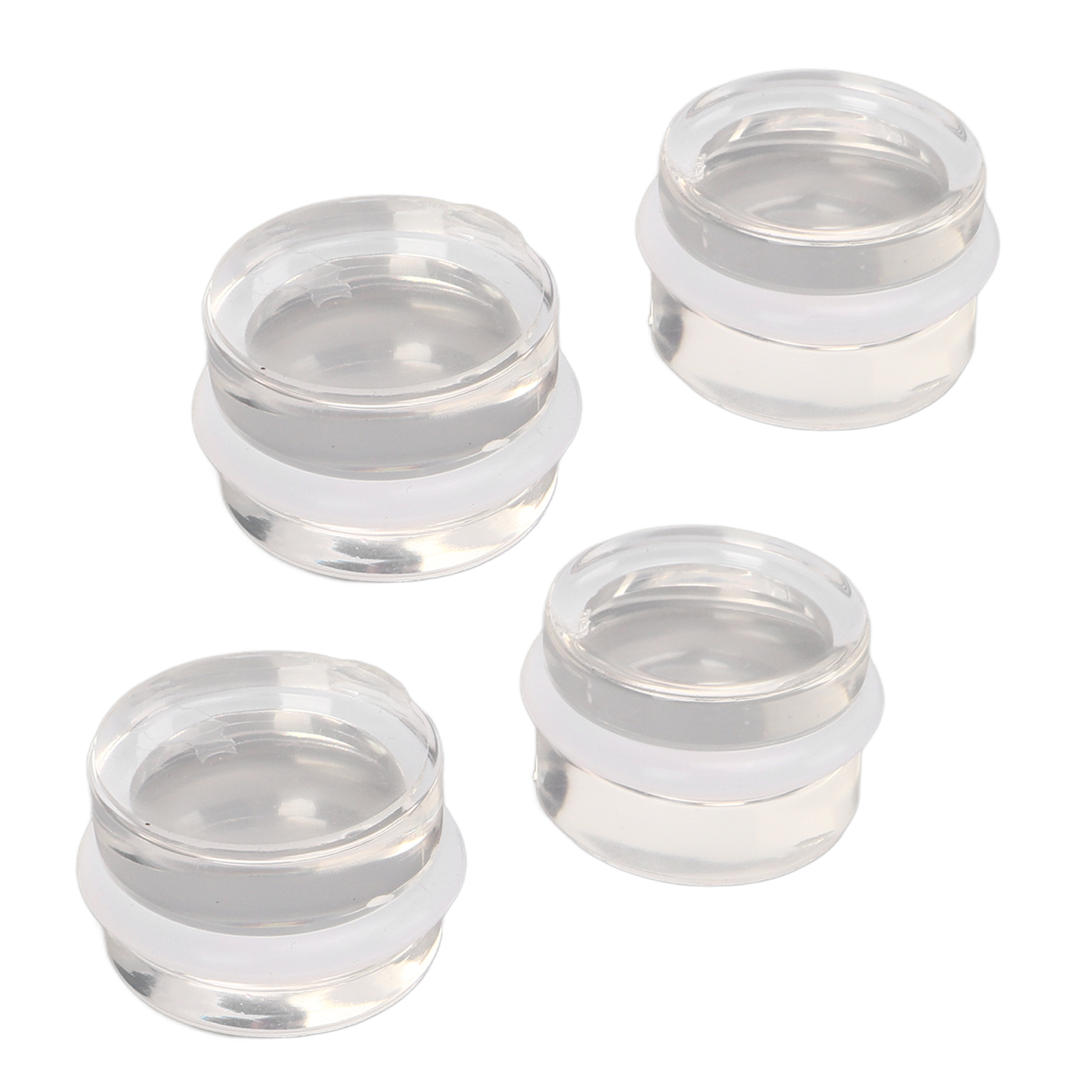 Set Mit 4 Runden, Transparenten Acryl-türstoppern, Kein Bohren Erforderlich, Für Wohnzimmer Und Badezimmer