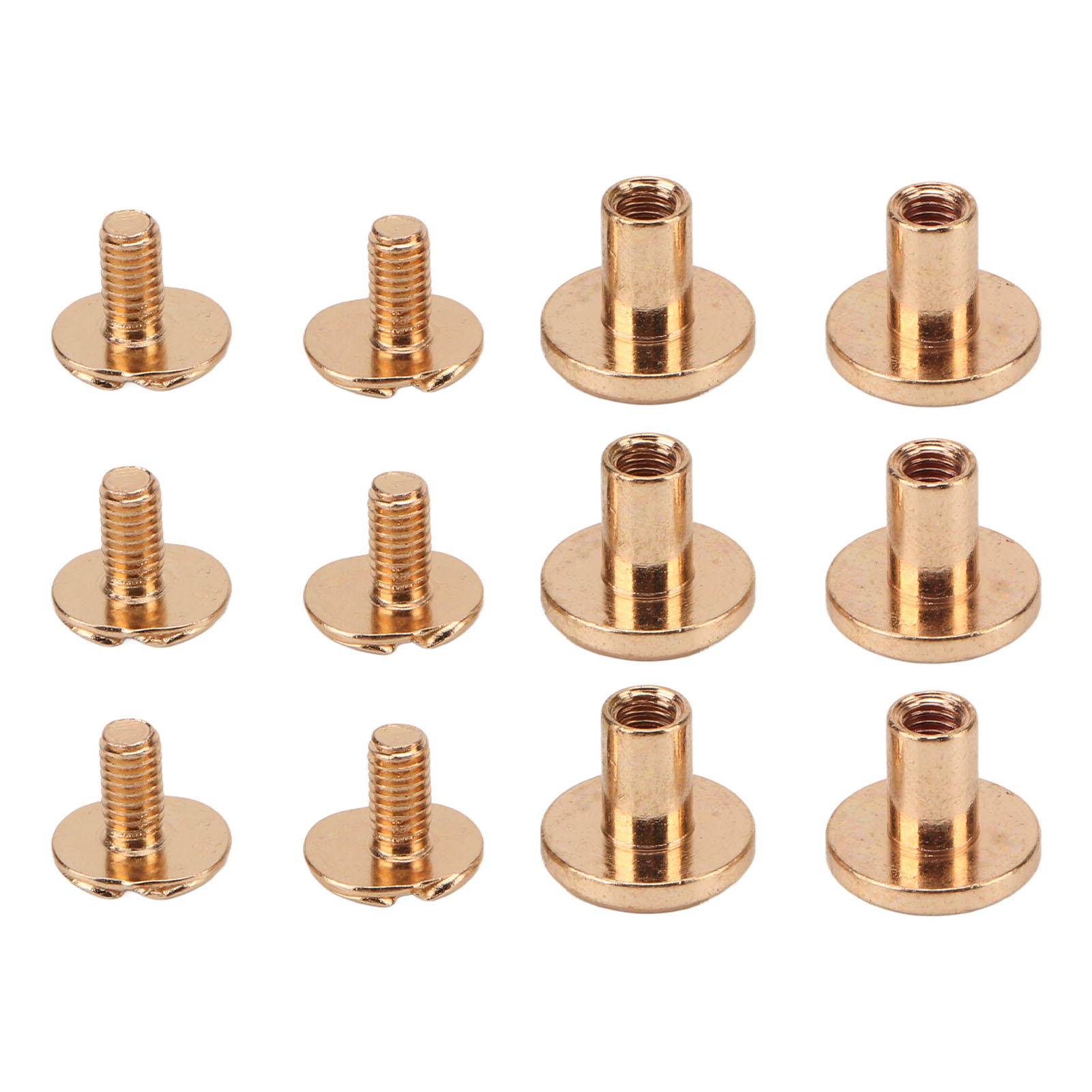 120 Verbindungsschrauben 9 X 8 Mm, Gleichmäßige Beschichtung, Farbbeständig, Glatte Oberflächen, Chicago-flachkopfschrauben, Schrauben Mit Goldschaft