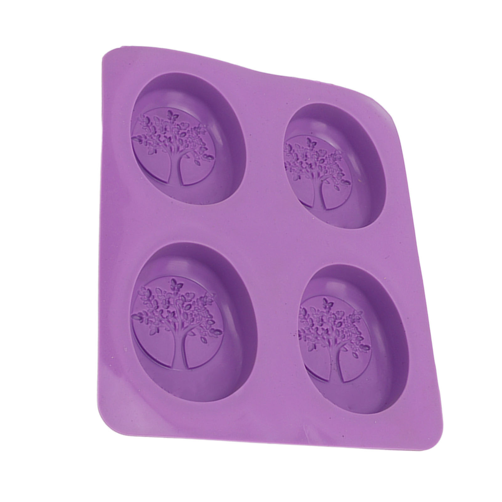 Lila Silikon-seifenform, 4 Designs, Flexibel Und Leicht Zu Entformen, Für Originelle Diy-kreationen. Ovale Form.