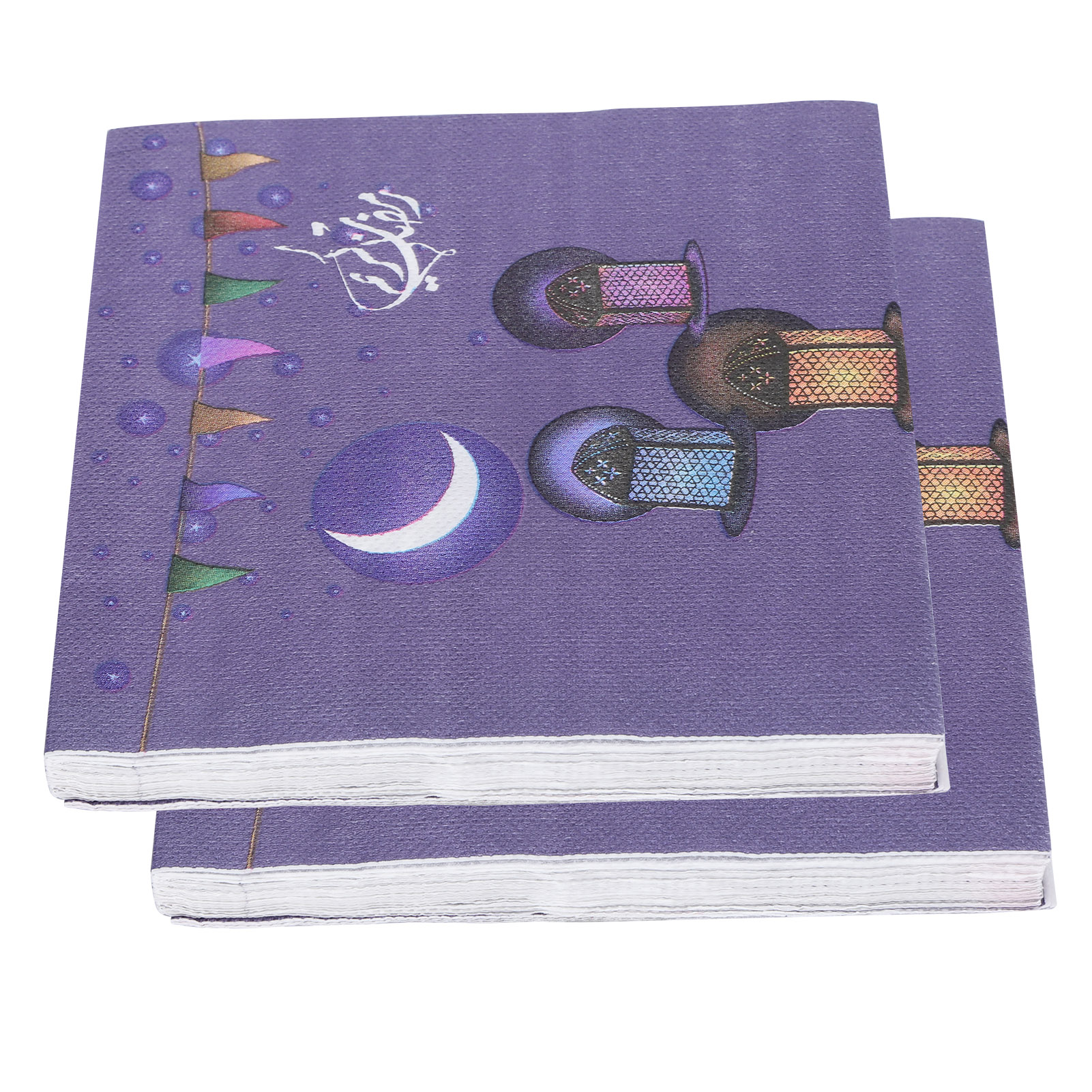 40 Blatt Papierservietten, Ramadan-muster, 4-lagig, Saugfähig, Für Festliche Mahlzeiten, Lila