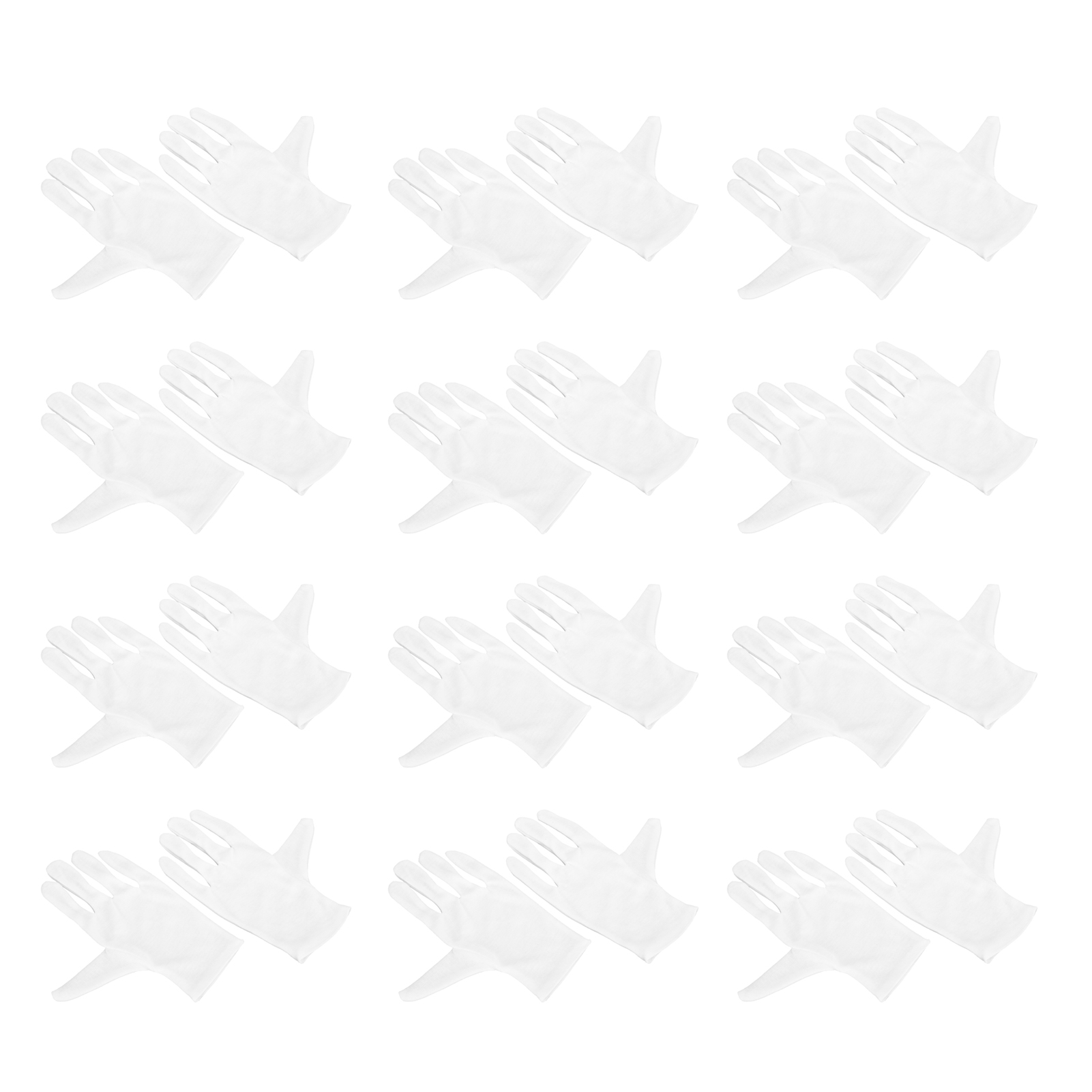 Packung Mit 12 Paar Weißen Baumwoll-arbeitshandschuhen, Schweißabweisend, Für Optimalen Handschutz (größe L).