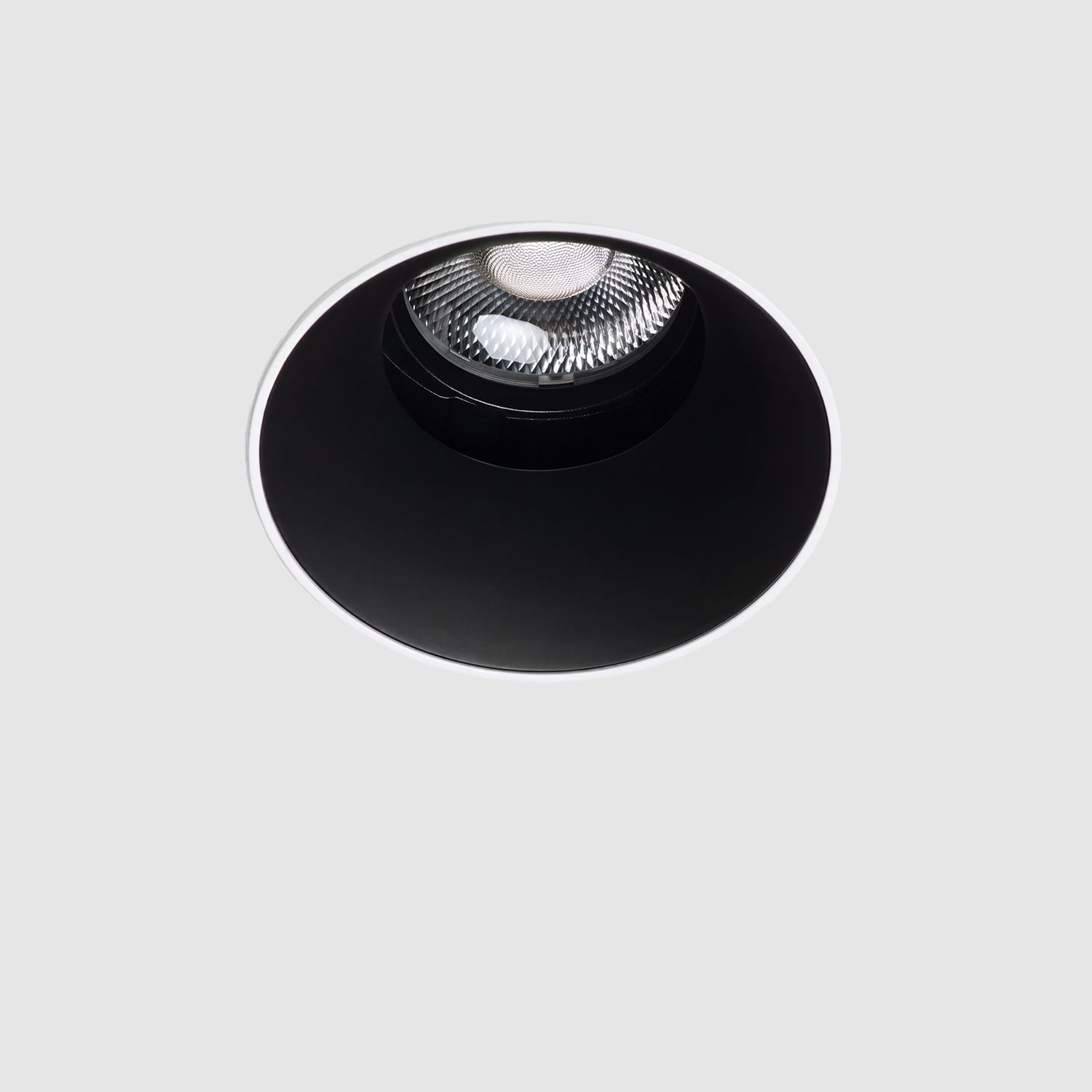 Led Downlight Rund Loop Schnitt Ø 95mm 4000k Standard Mattschwarz 20 W Integriert