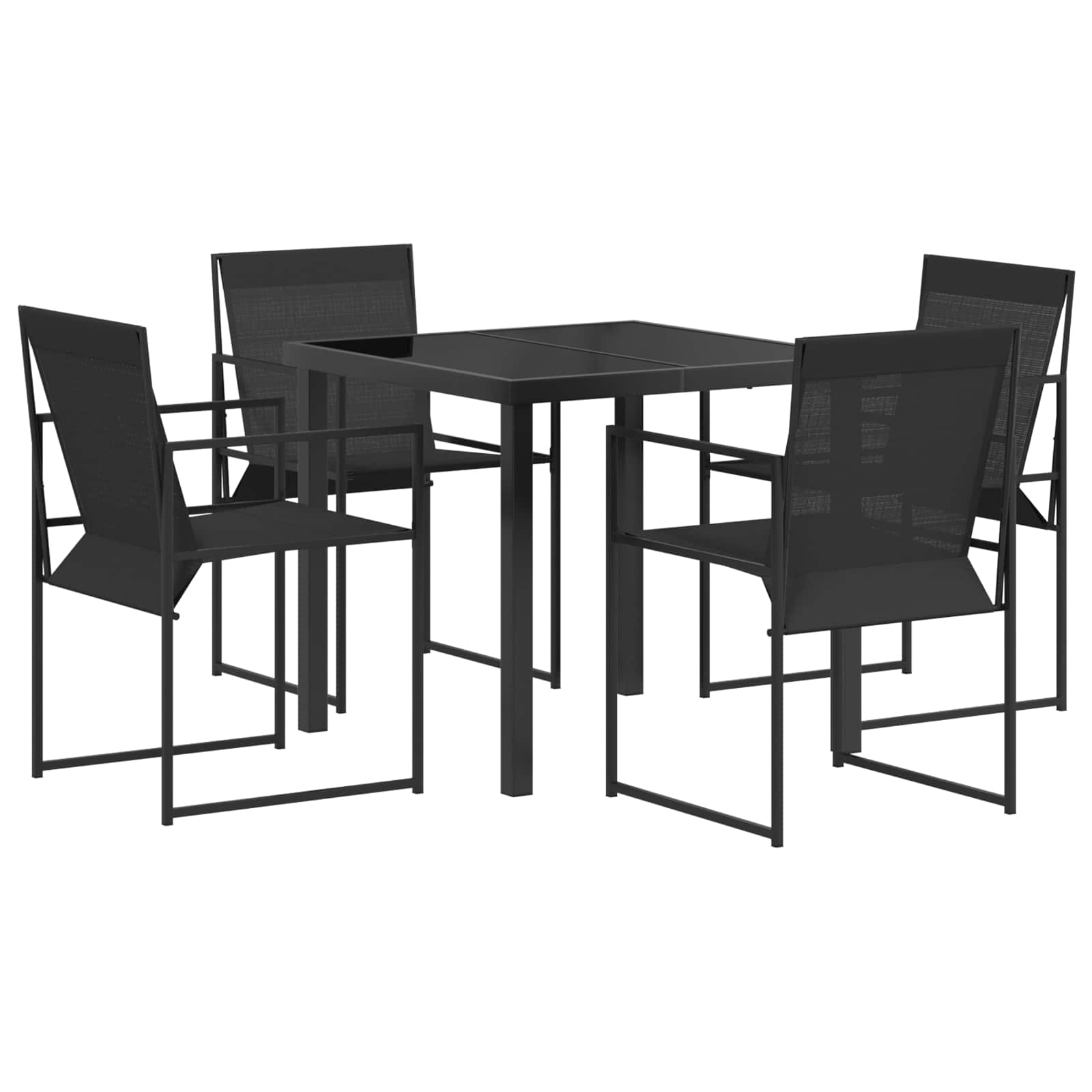 Maison Exclusive - Garten Essgruppe 5 Stk. Schwarz Textilene Und