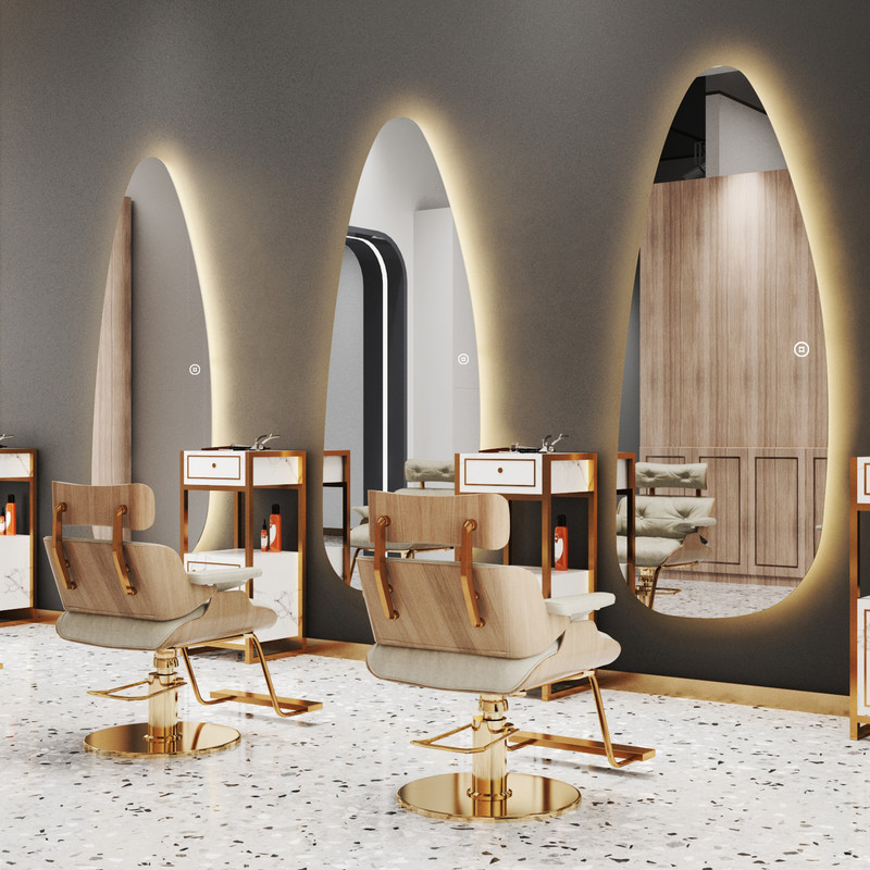 60 X 145 Cm Asymmetrischer Standspiegel Ganzkörperspiegel Mit Beleuchtung Asymetrischer Spiegel Mit Beleuchtung Für Hotel Friseursalon Beauty Studio Wohnzimmer