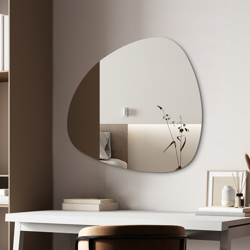Asymmetrischer Spiegel 60 X 60 Cm Asymmetrischer Badspiegel Organischer Wandspiegel Dekorative Spiegel Für Badezimmer Wohnzimmer Schlafzimmer Gäste Wc