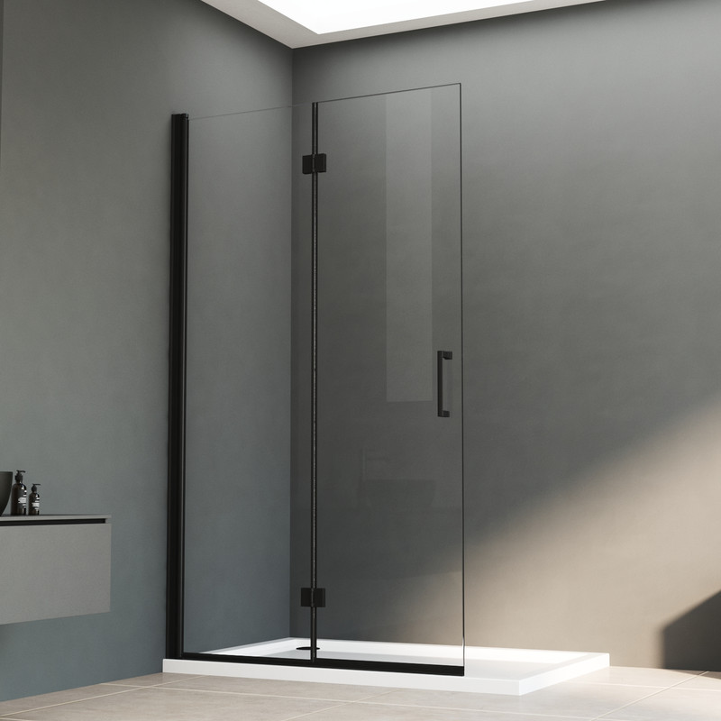 100x195 Cm Schwarzer Walk In Dusche Walk In Duschwand Falttür Dusche Duschabtrennung Duschtrennwand, 6mm Nano Beschichtung Esg-sicherheitsglas
