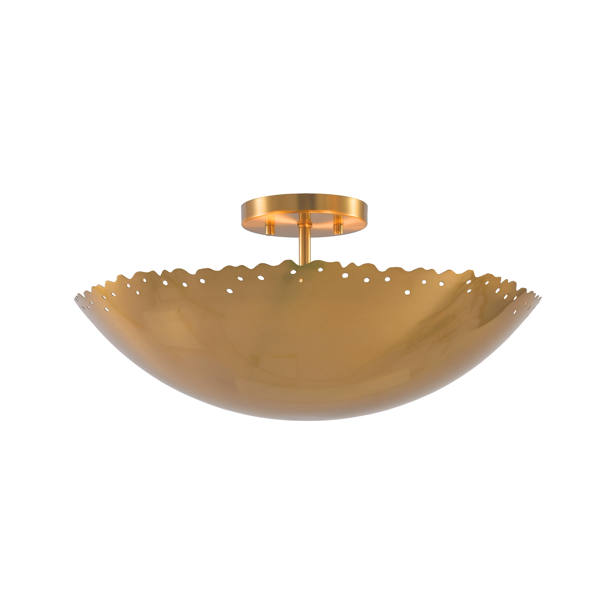 Parrot Uncle Gold Deckenleuchte 3-flammig E14 Metall Deckenlampe, Halbdeckenleuchte Mit Lochmuster Lampenschirm Für Schlafzimmer Flur