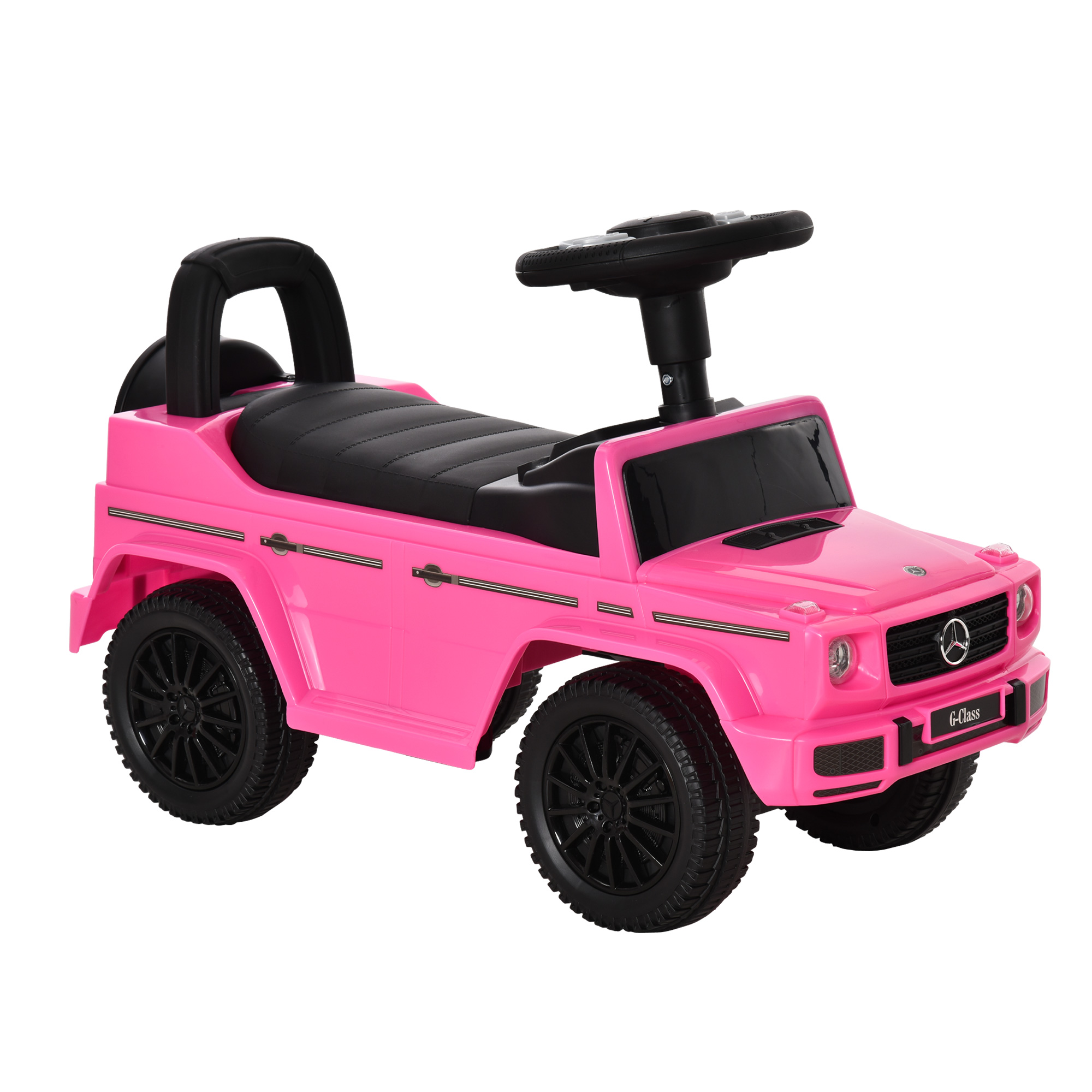 Lizenzierter Mercedes-benz Kinder-elektro-lkw Für Kinder Von 12 Bis 36 Monaten. Ausgestattet Mit Kofferraum, Hupe, Scheinwerfern Und Rosa Zierelementen.